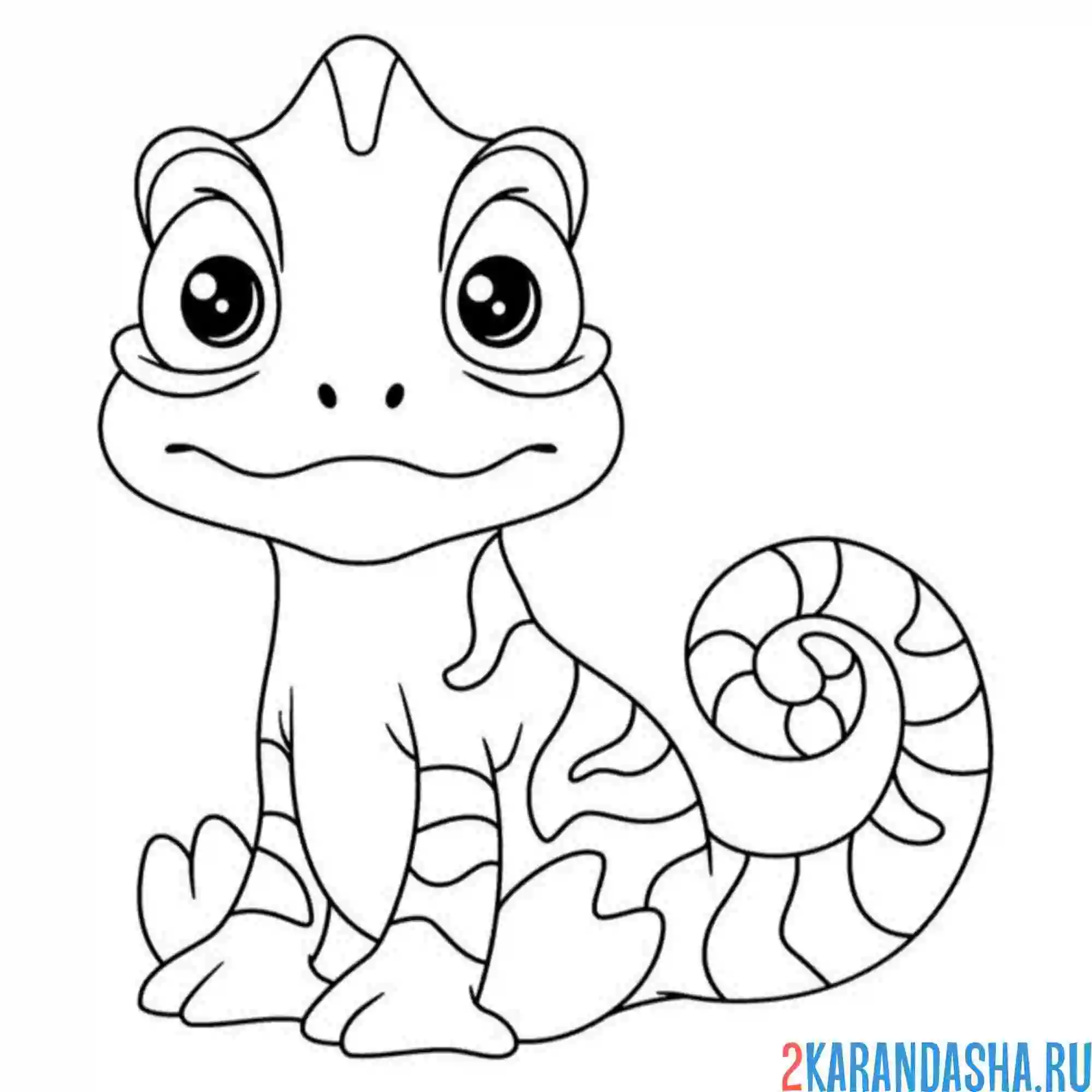 Раскраска малыш ящерица