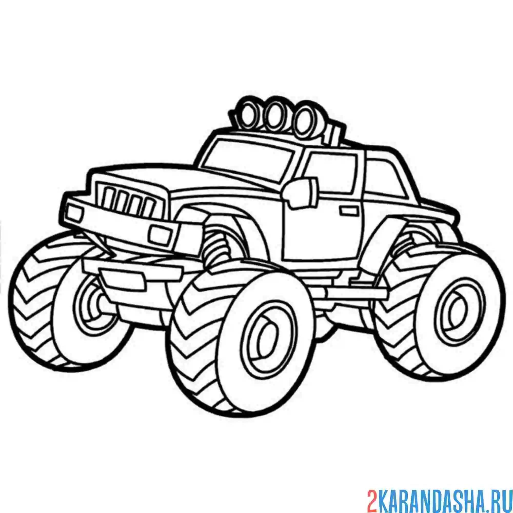 Раскраска монстр-трак рисунок