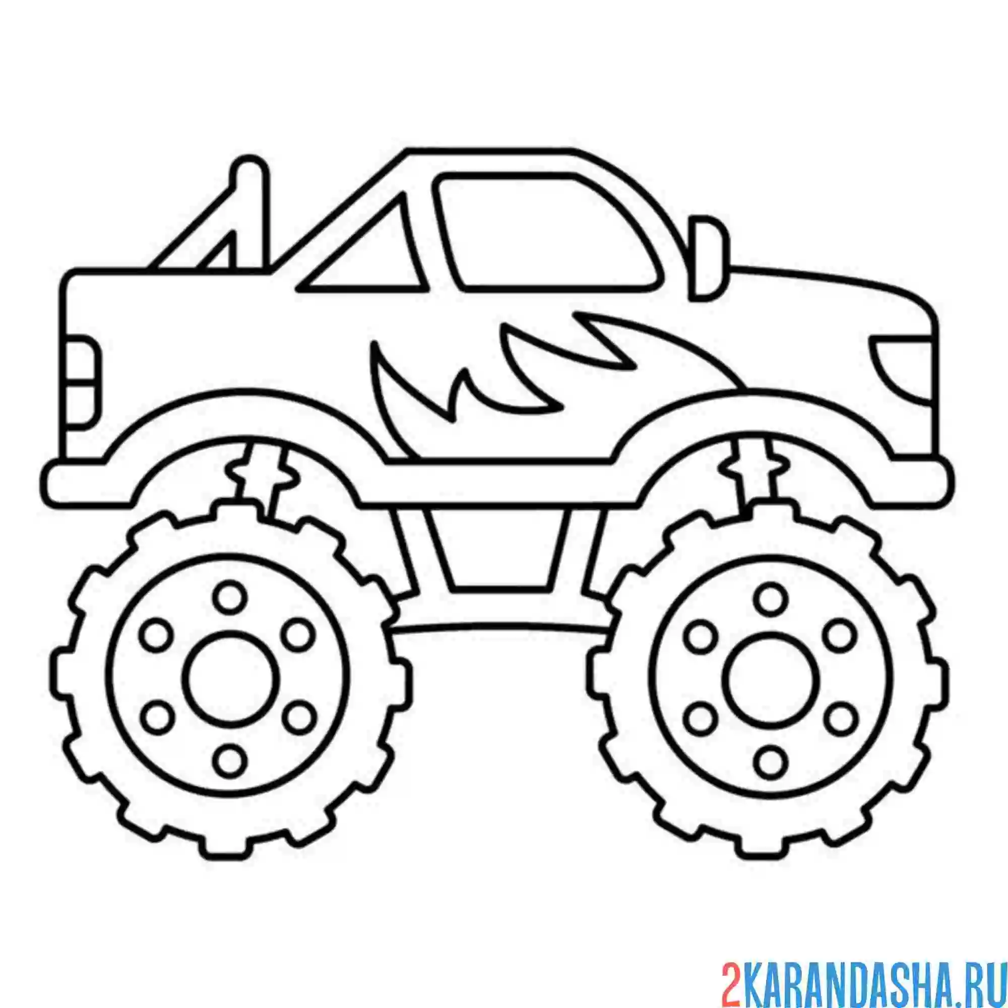Раскраска монстр-трак простой