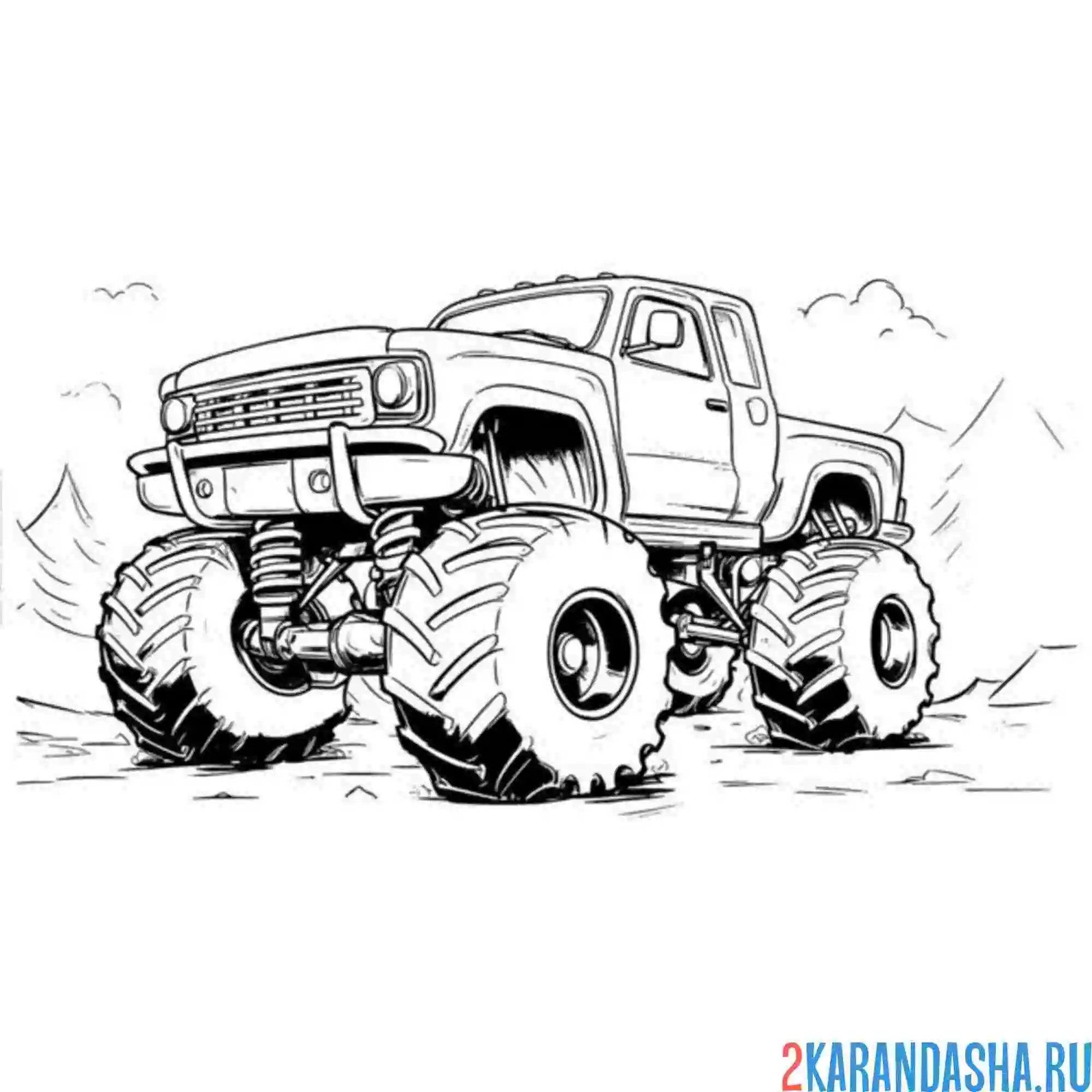 Раскраска монстр-трак внедорожник