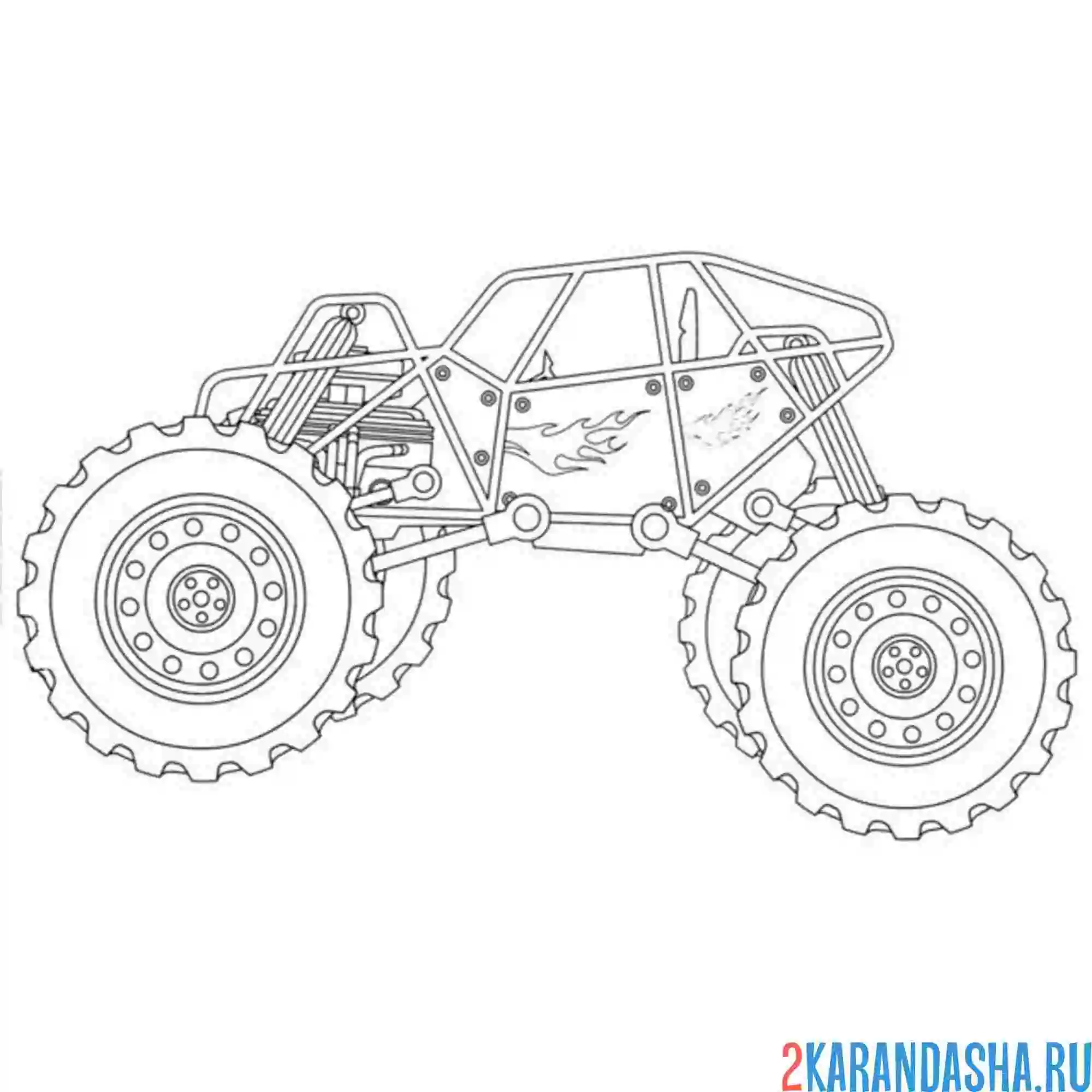 Раскраска монстр-трак багги
