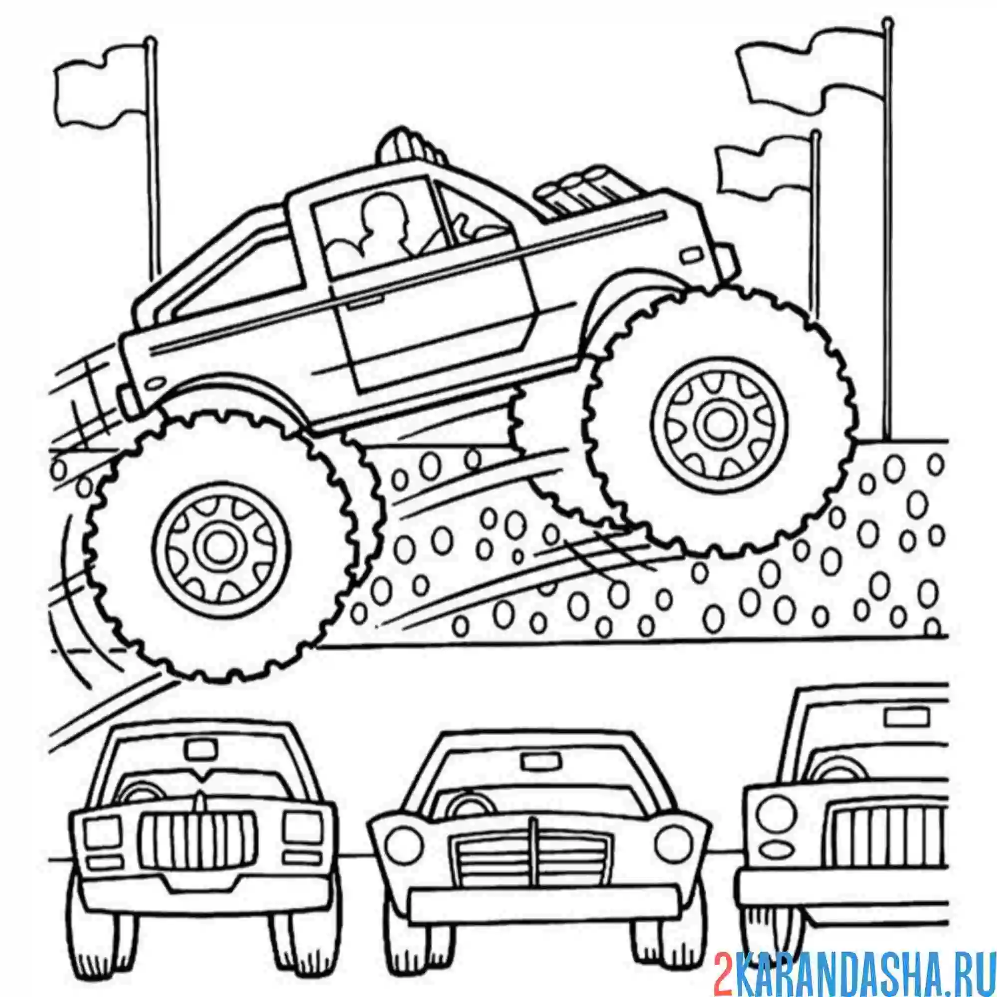 Раскраска монстр-трак выступление