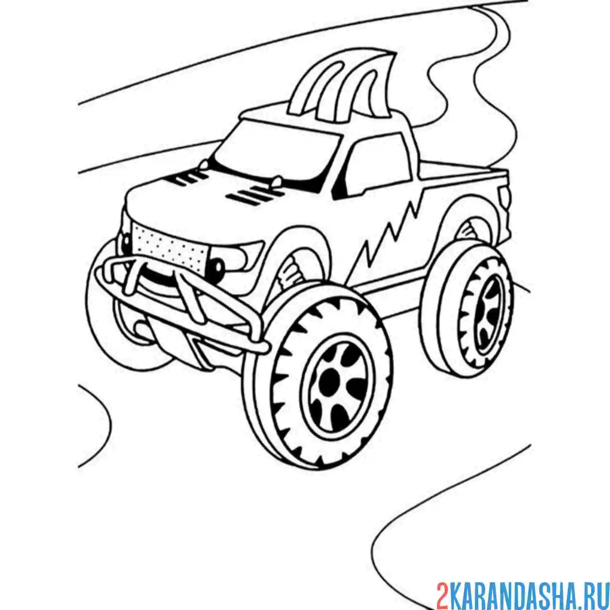 Раскраска монстр-трак мультик