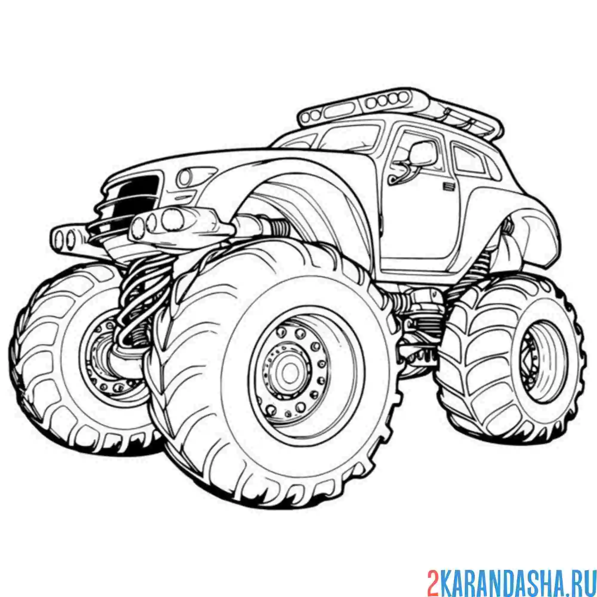 Раскраска монстр-трак большой