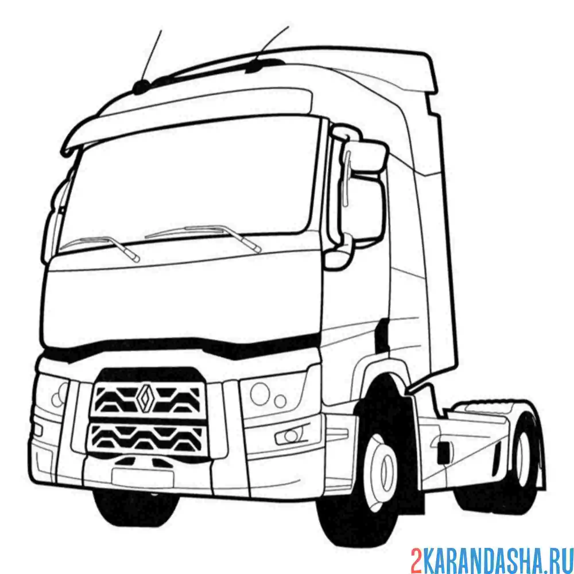 Раскраска грузовой транспорт грузовик