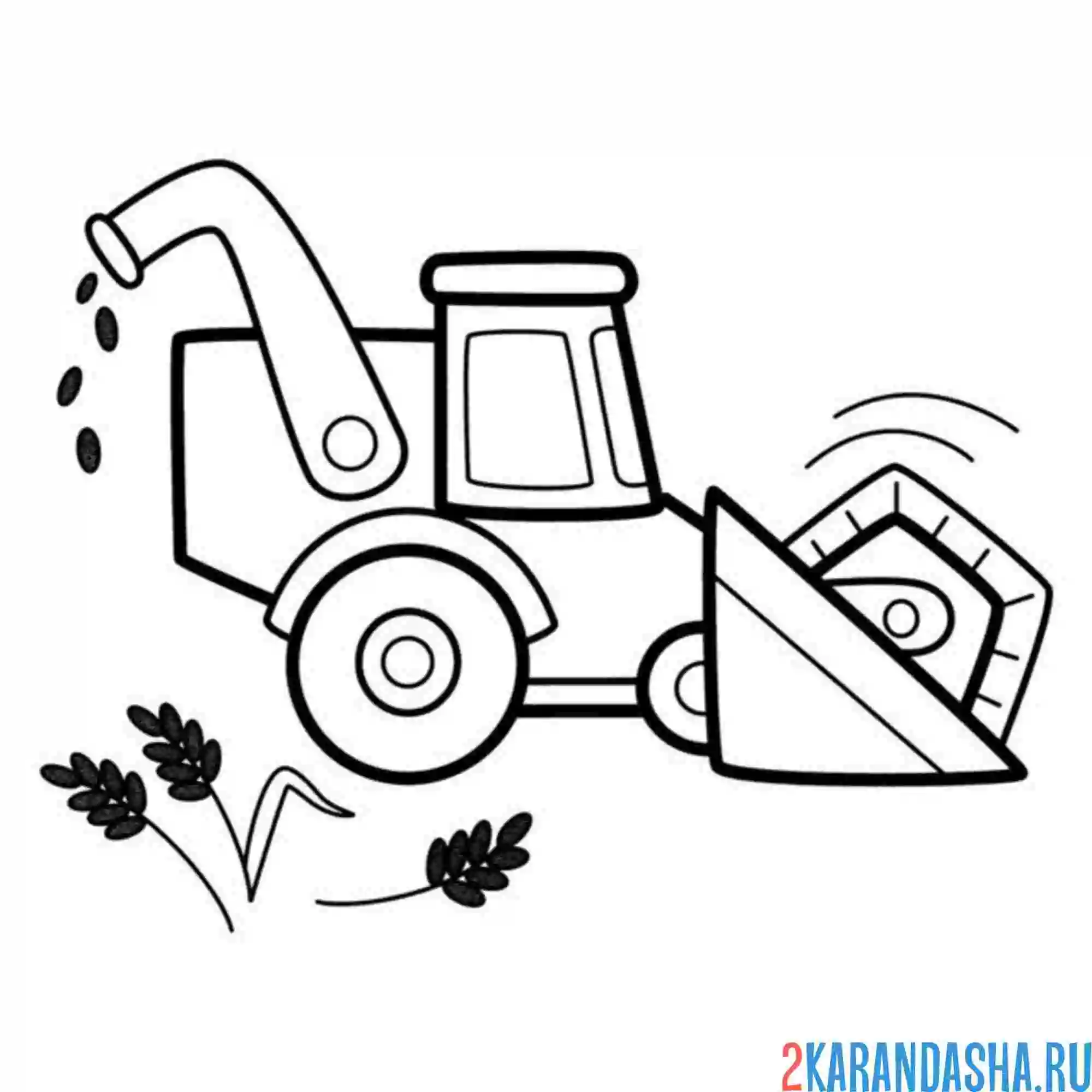 Раскраска транспорт комбайн