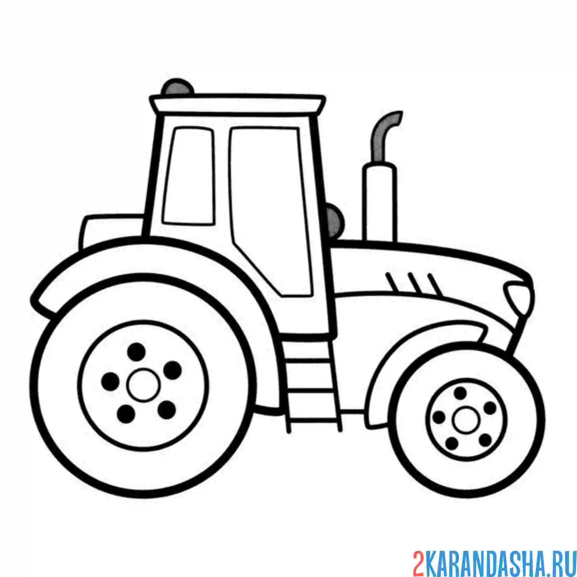 Раскраска транспорт трактор