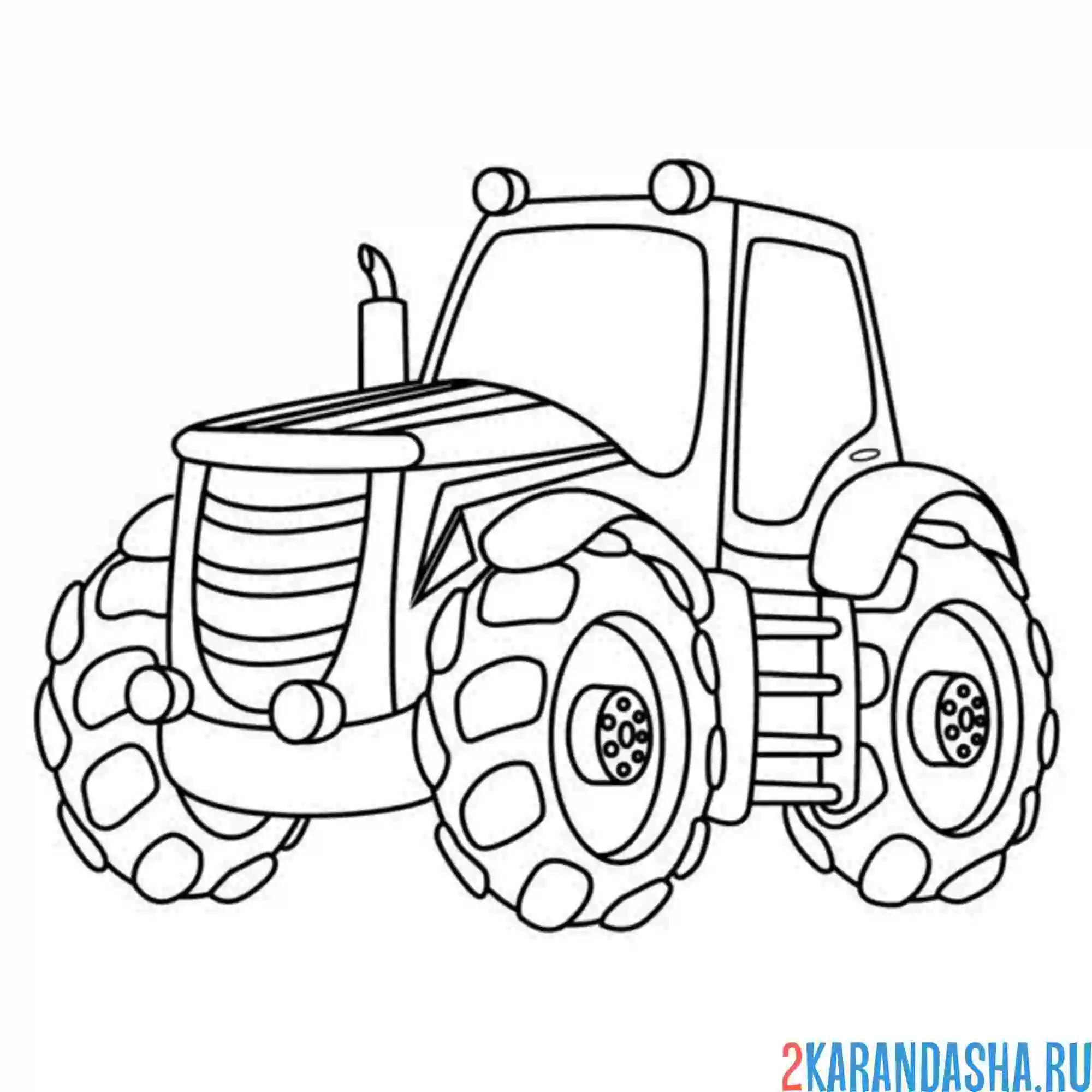 Раскраска сельский транспорт трактор