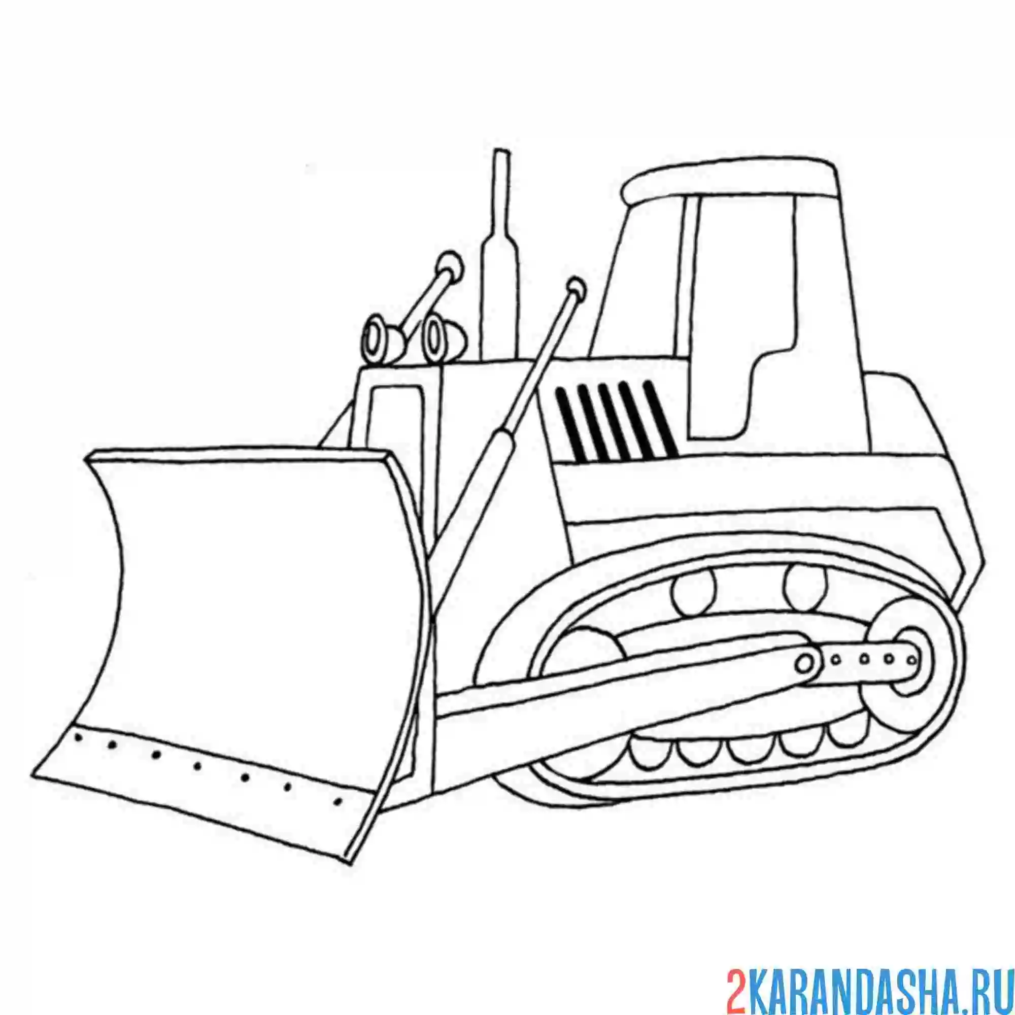 Раскраска бульдозер