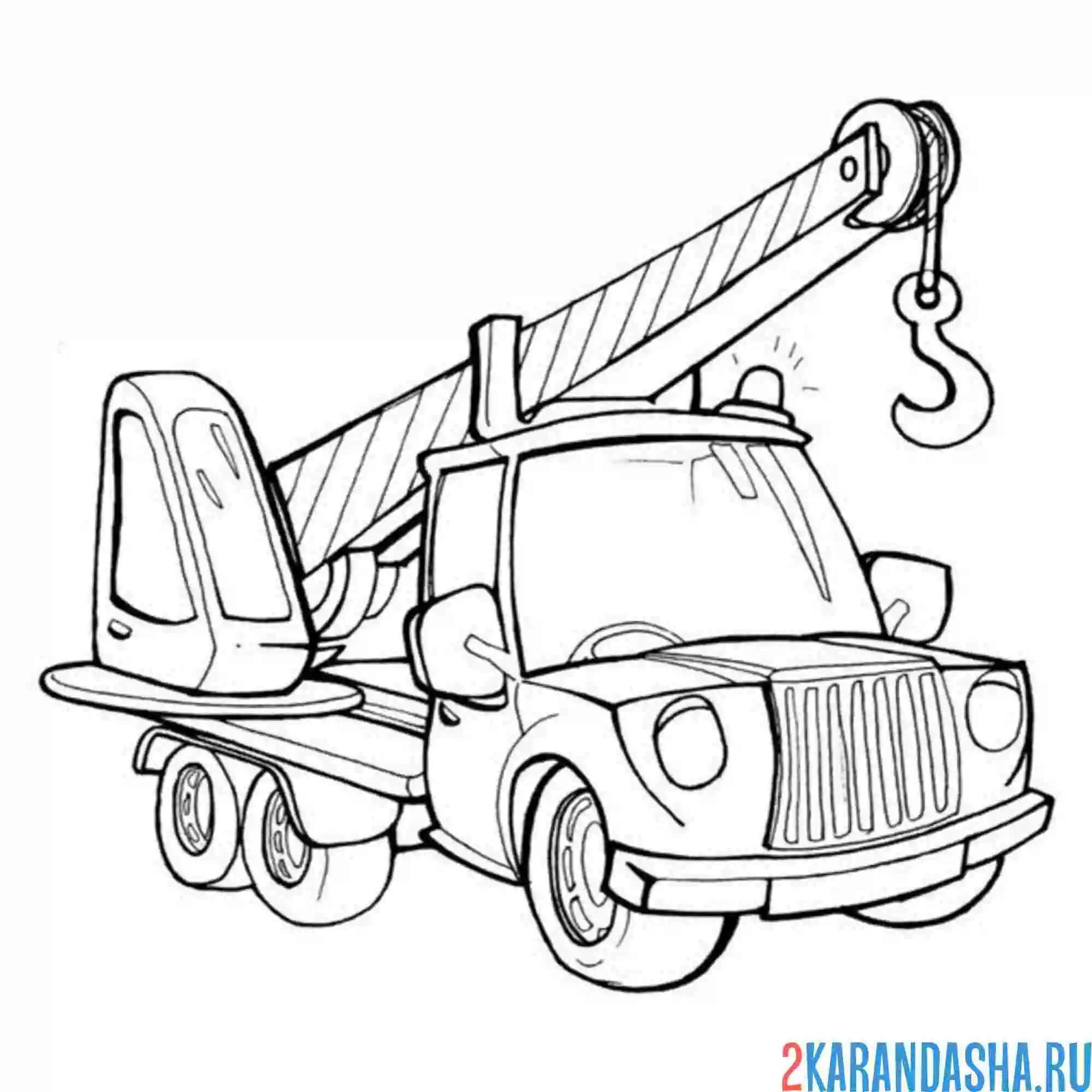 Раскраска подъемный кран