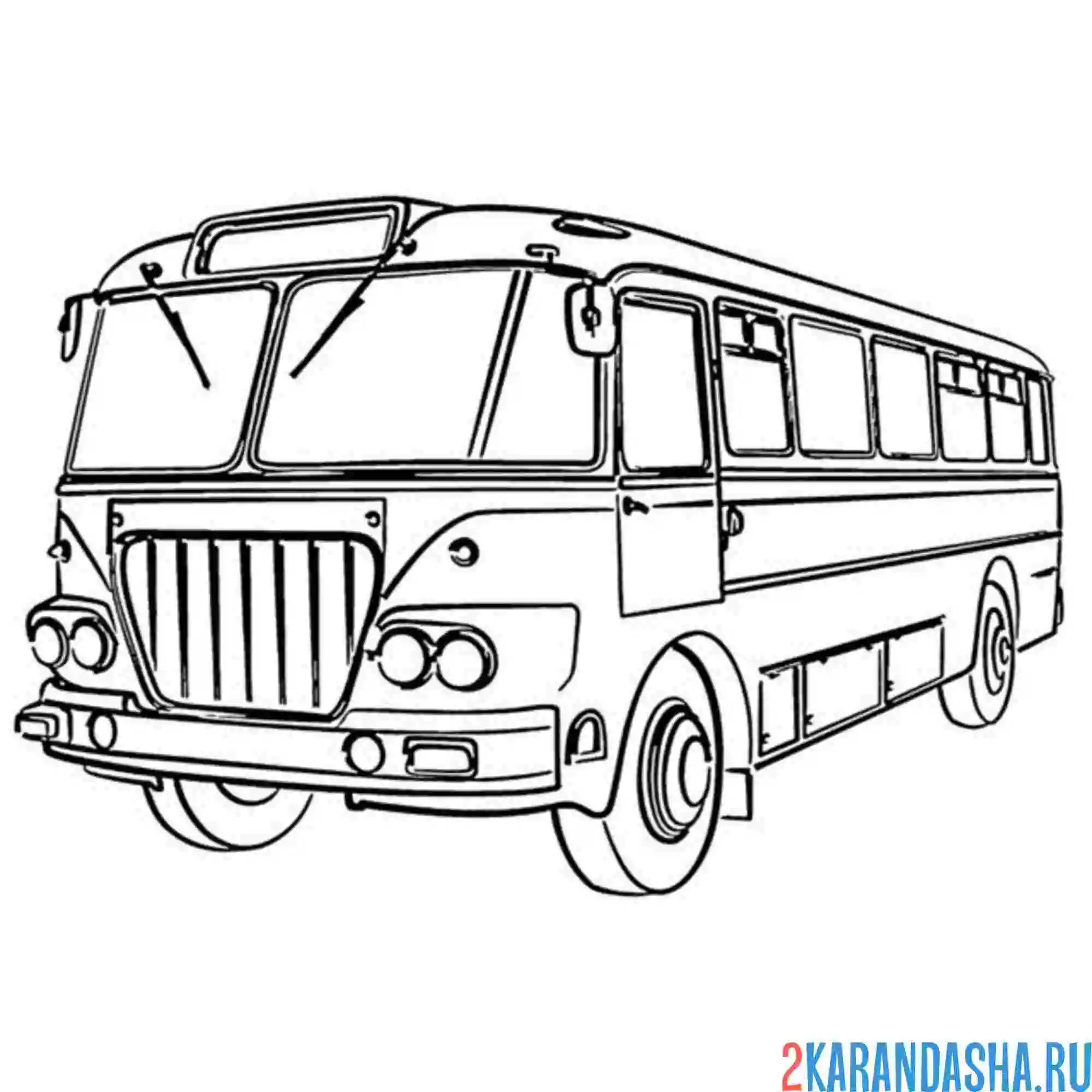 Раскраска транспорт автобус пассажирский