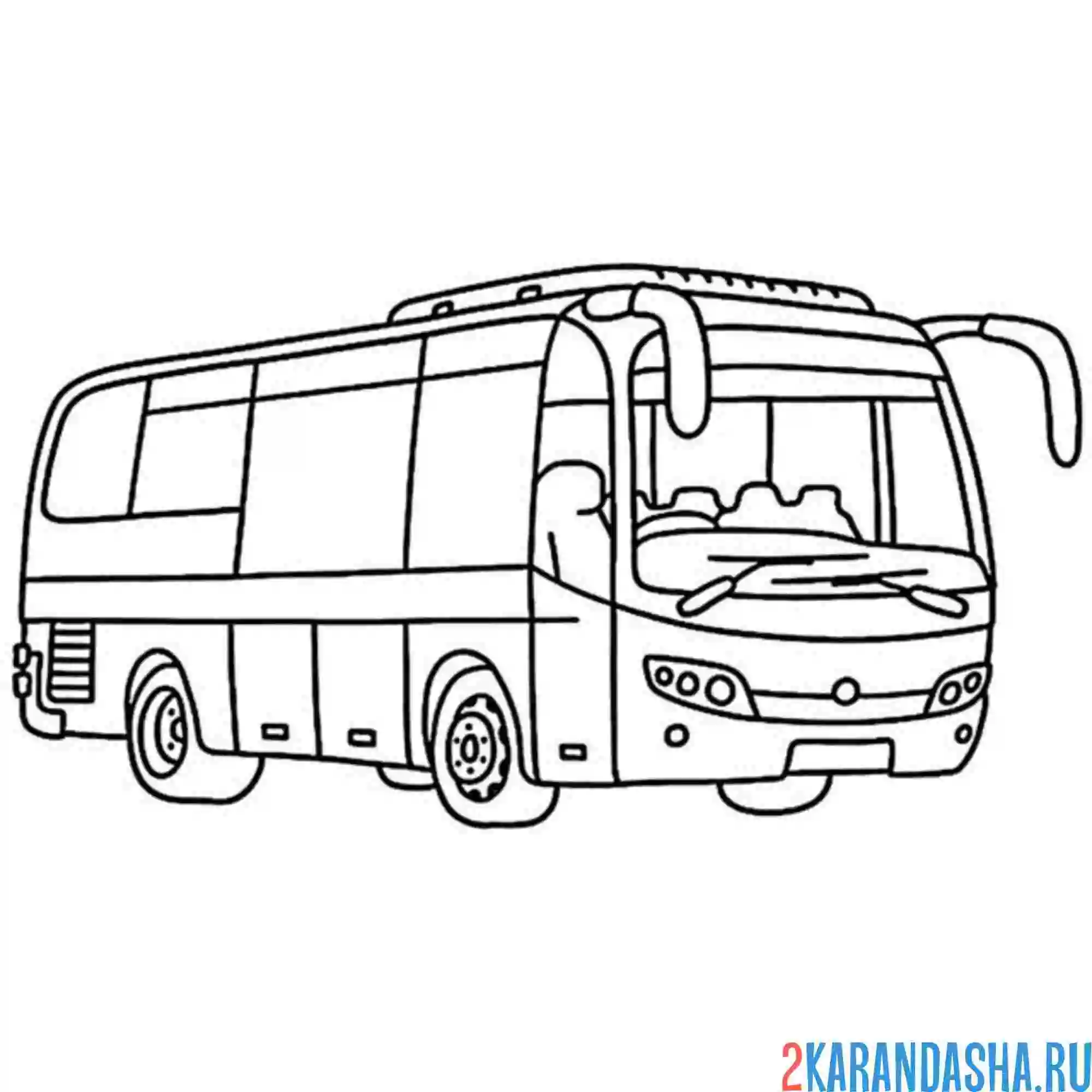 Раскраска автобус на дальние расстояния