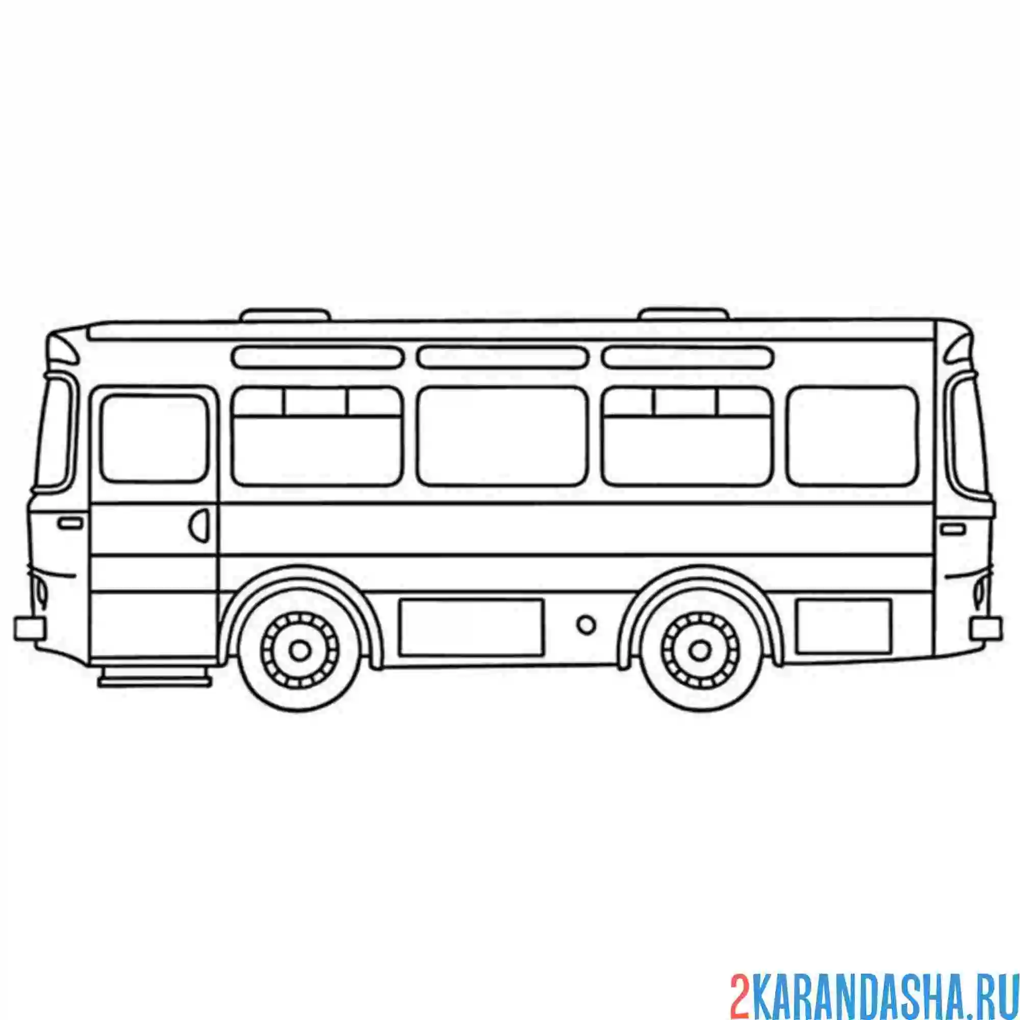 Раскраска автобус пассажирский транспорт