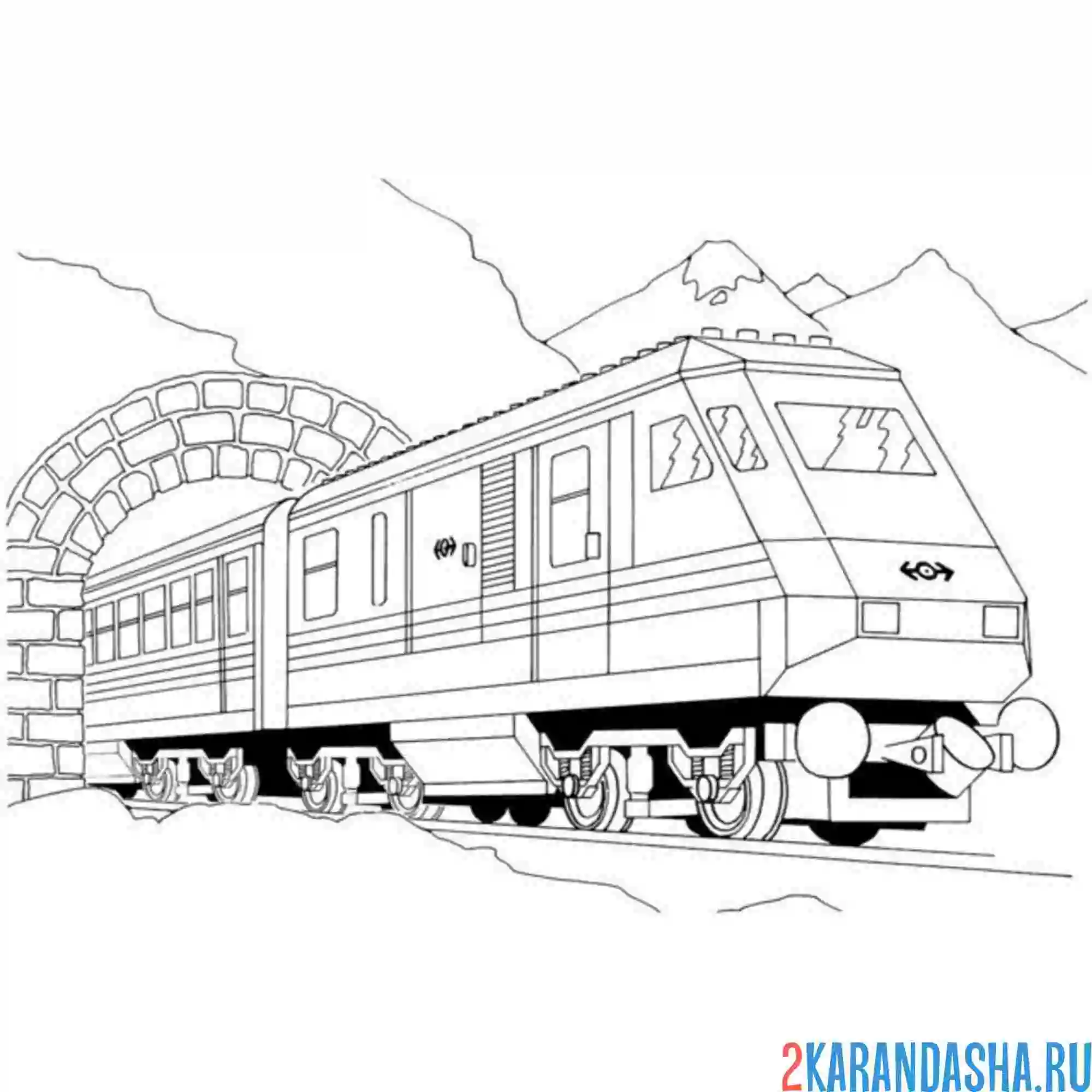 Раскраска железнодорожный транспорт поезд