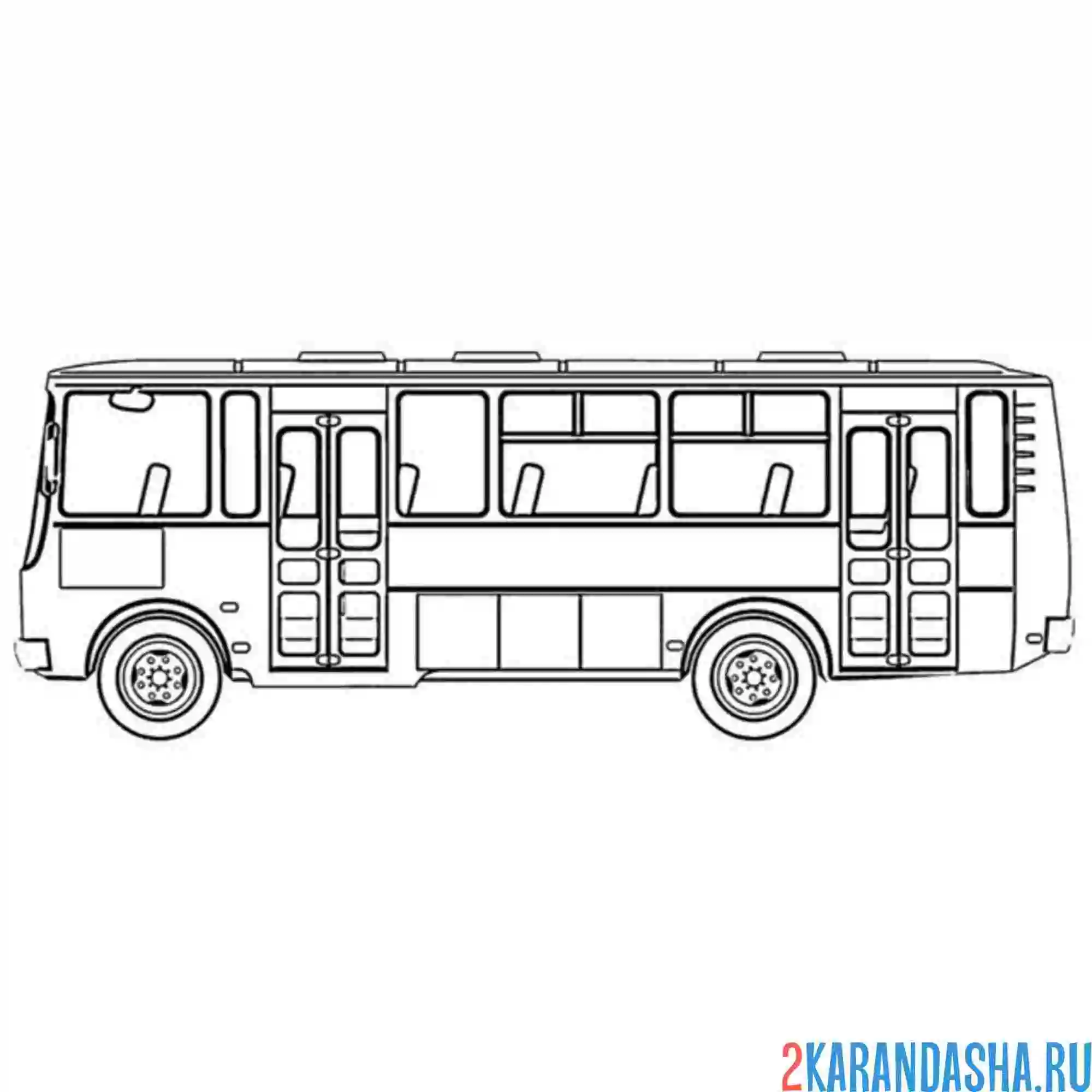 Раскраска пассажирский транспорт автобус