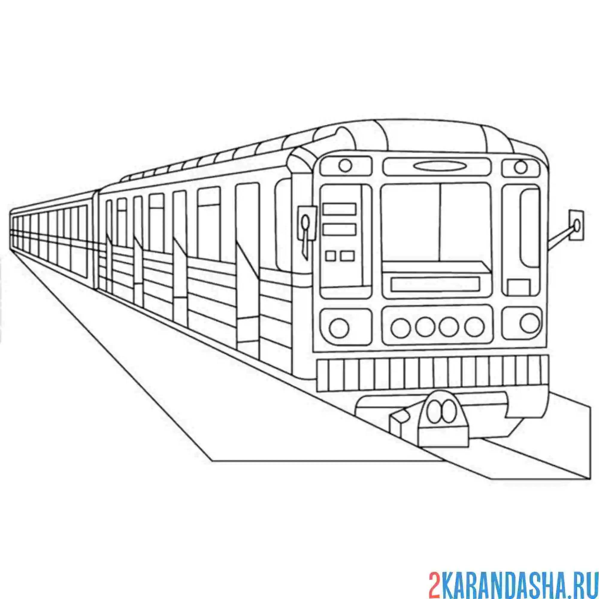 Раскраска вагон метро подземный транспорт