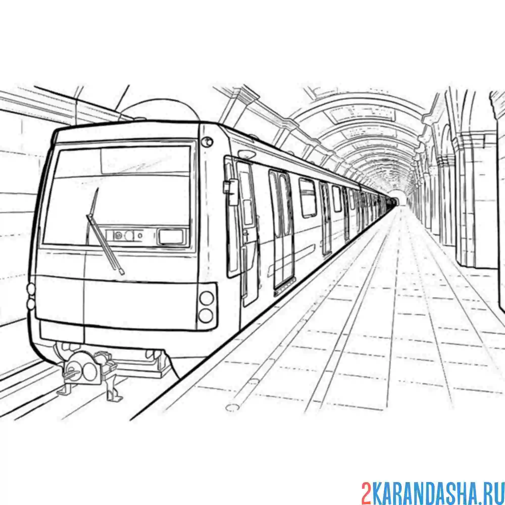 Раскраска метро пассажирский транспорт