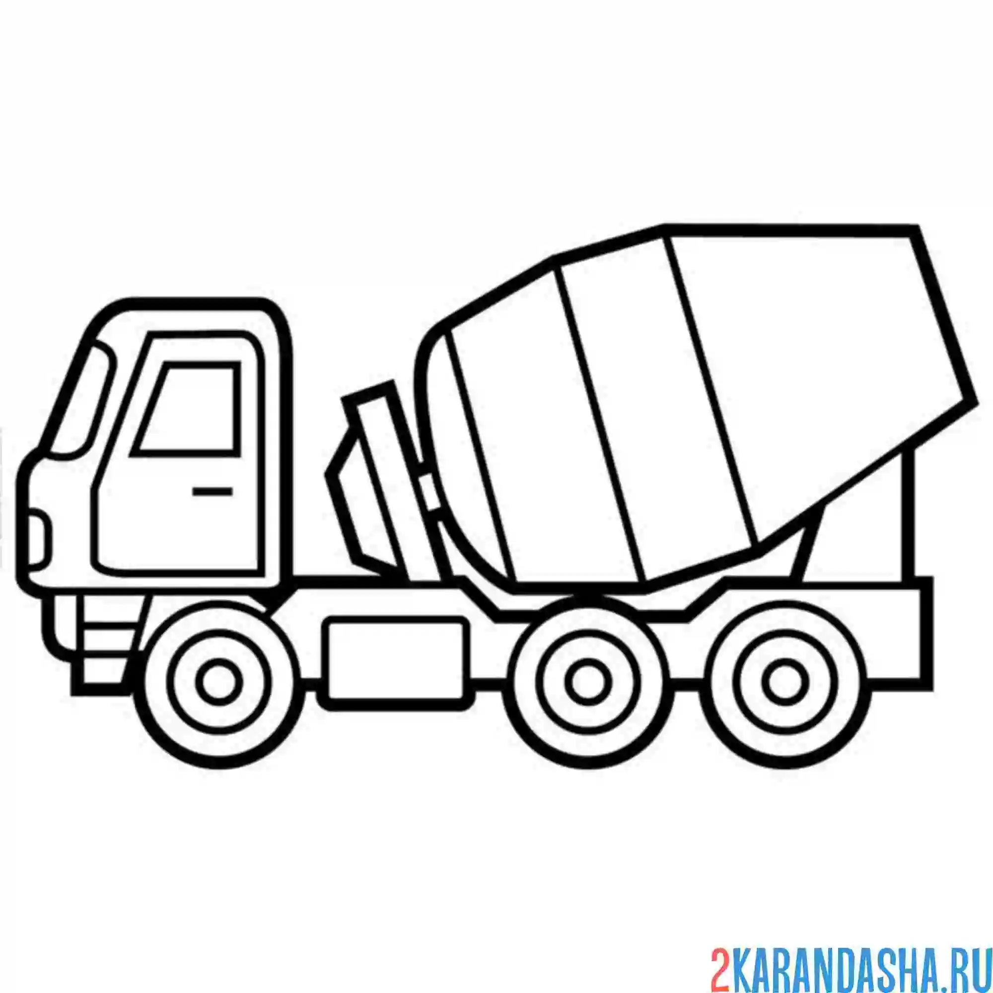 Раскраска бетономешалка строительный транспорт