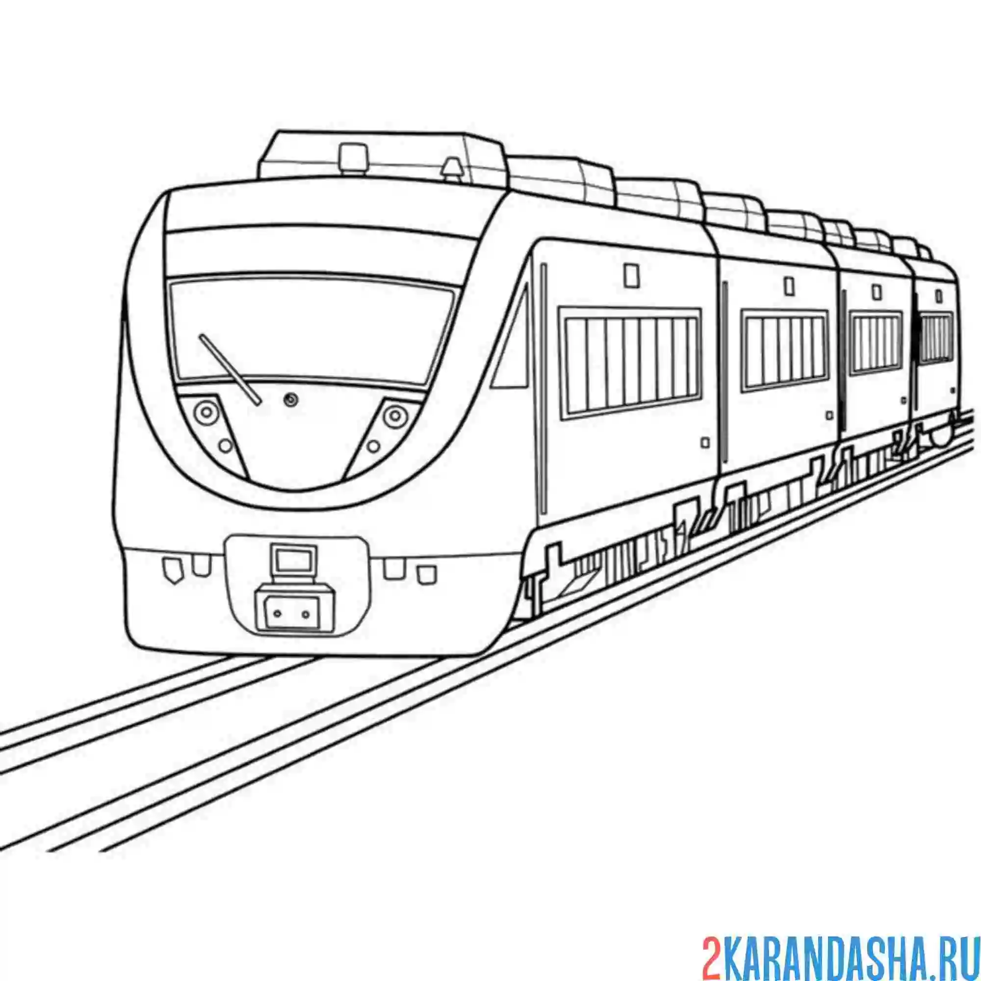 Раскраска поезд пассажирский жд транспорт