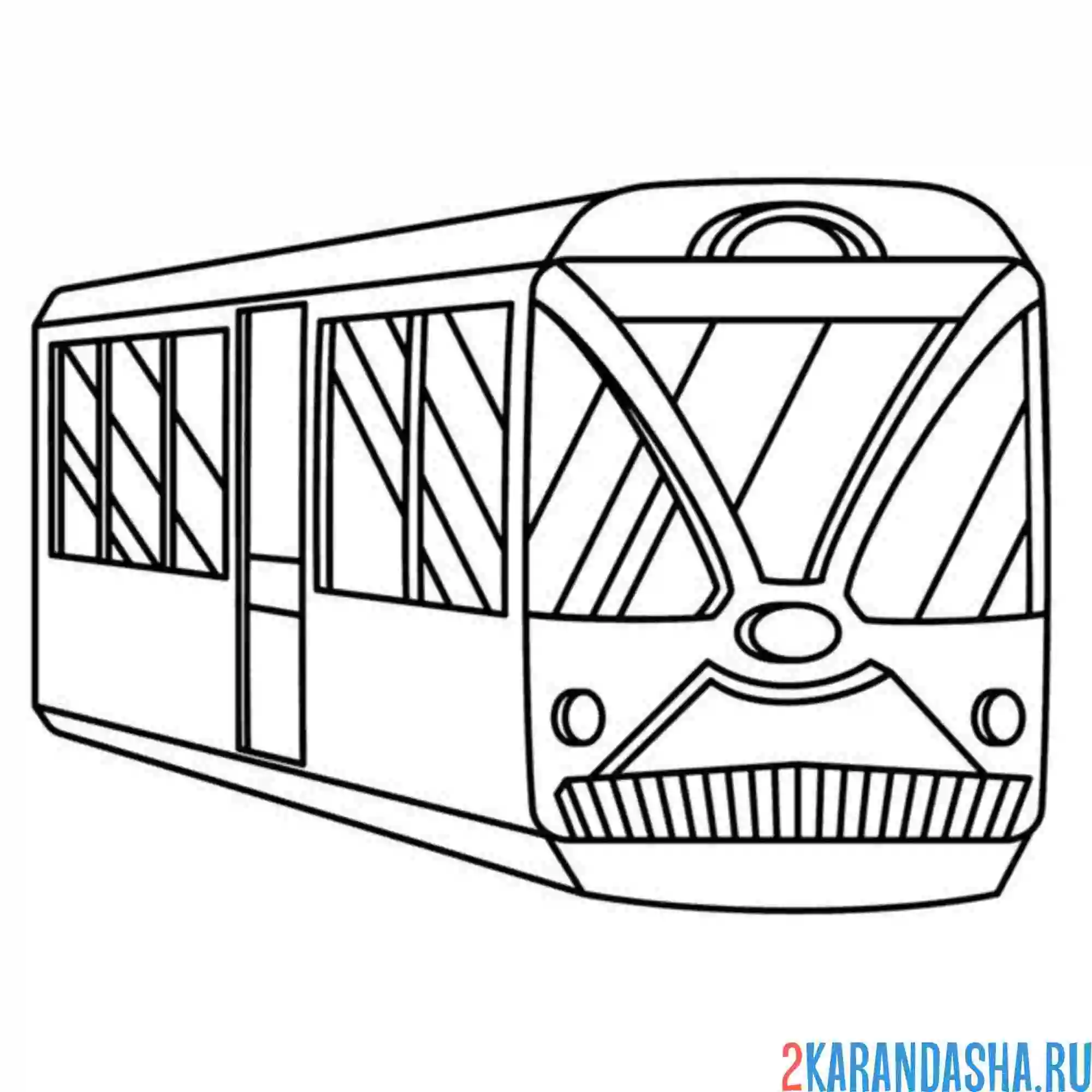 Раскраска вагон метро транспорт