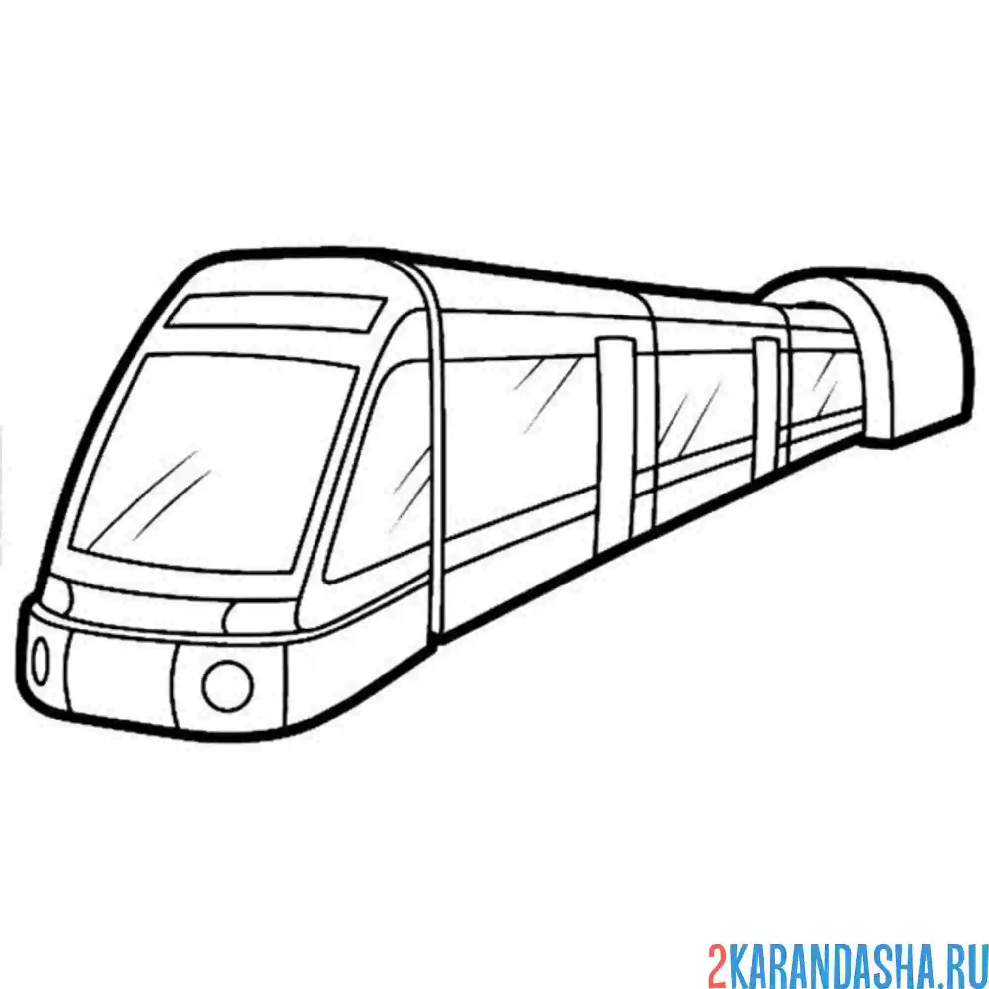 Раскраска вагон метро в туннеле
