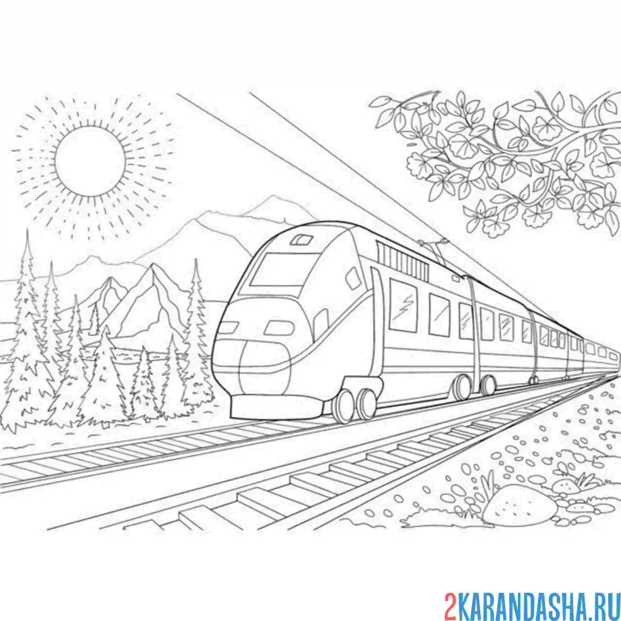 Раскраска электропоезд вагон