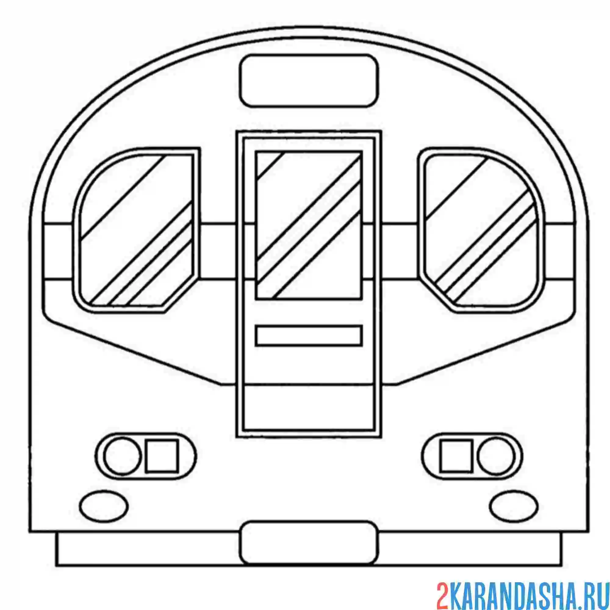 Раскраска вагон метро сзади
