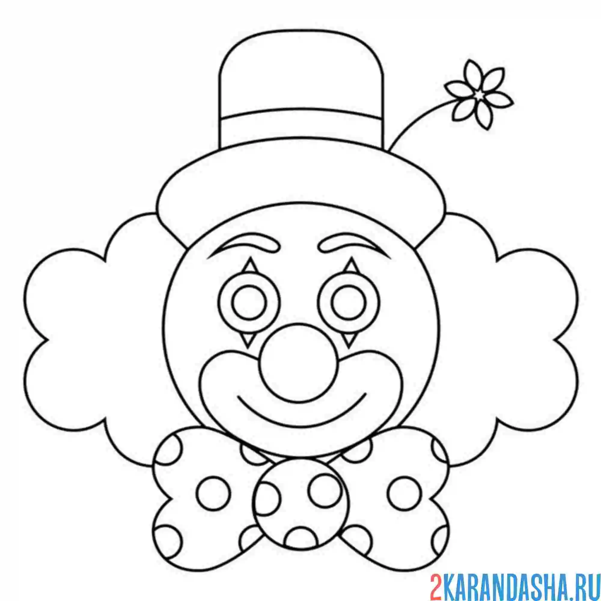 Раскраска лицо клоуна