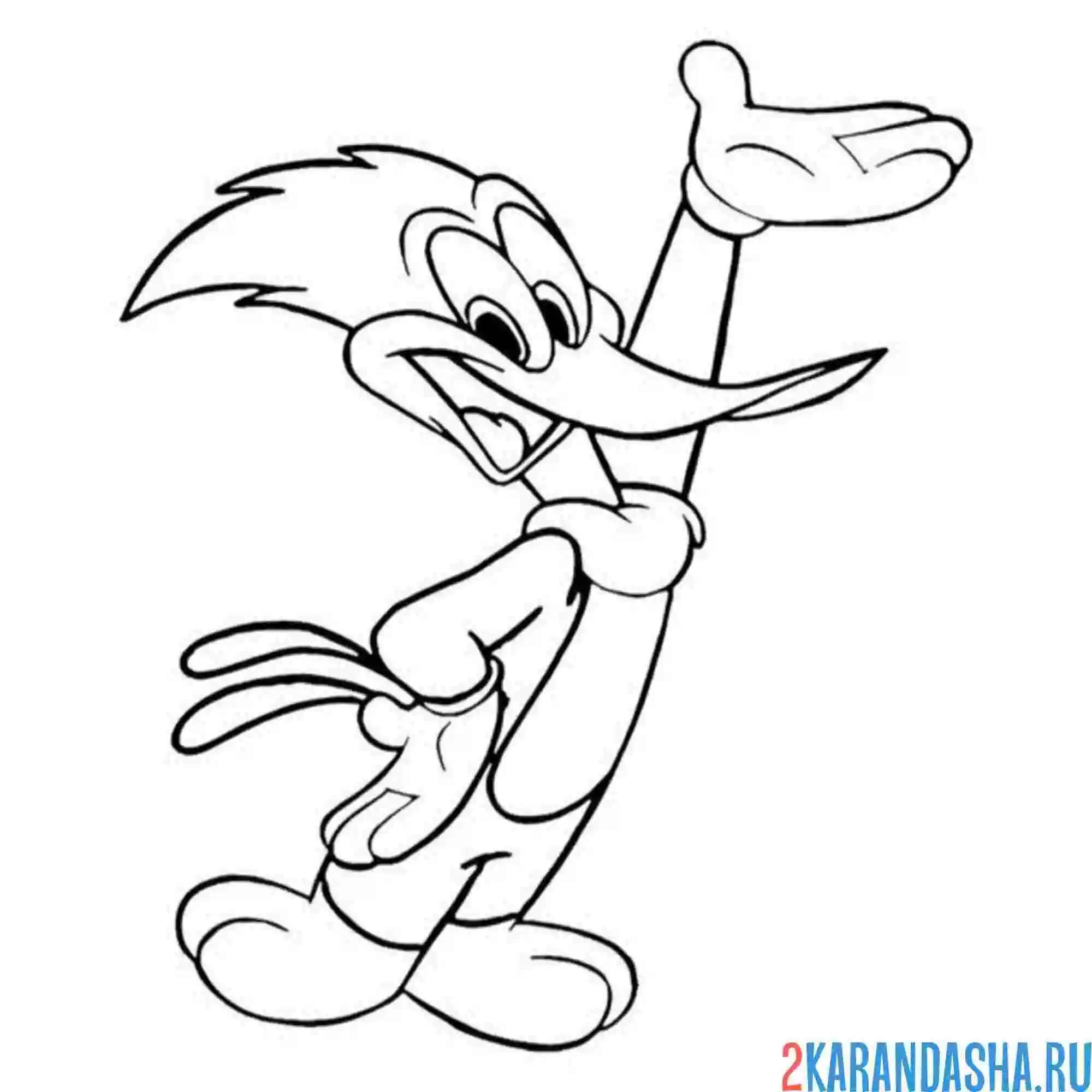 Раскраска дятел вуди