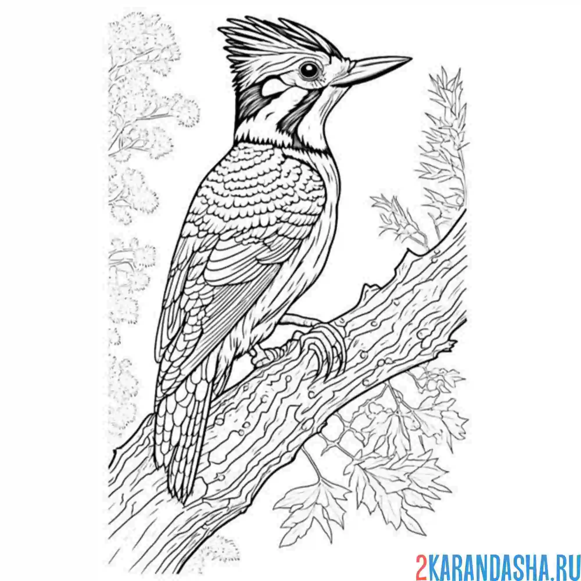 Раскраска арт дятел