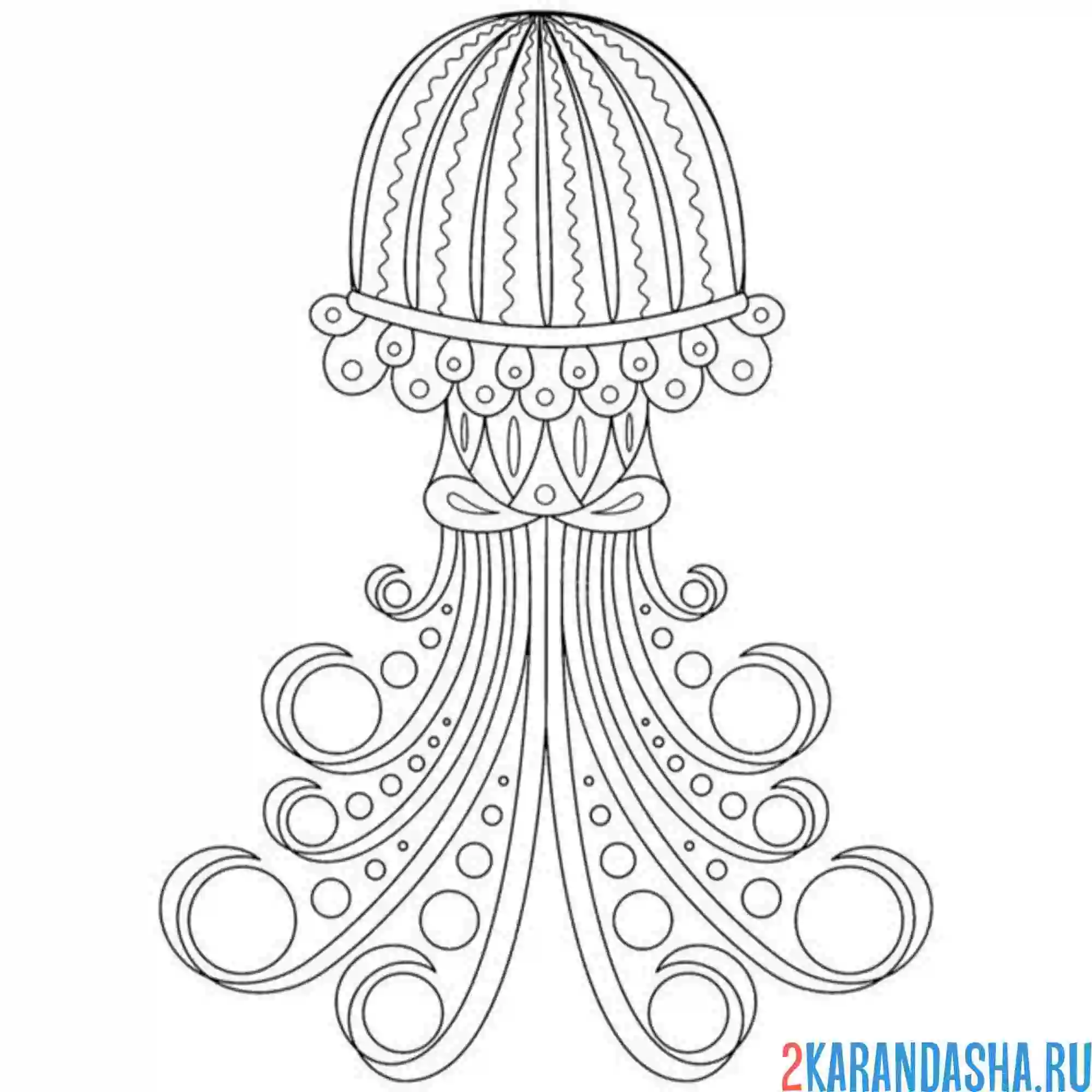 Раскраска антистресс медуза