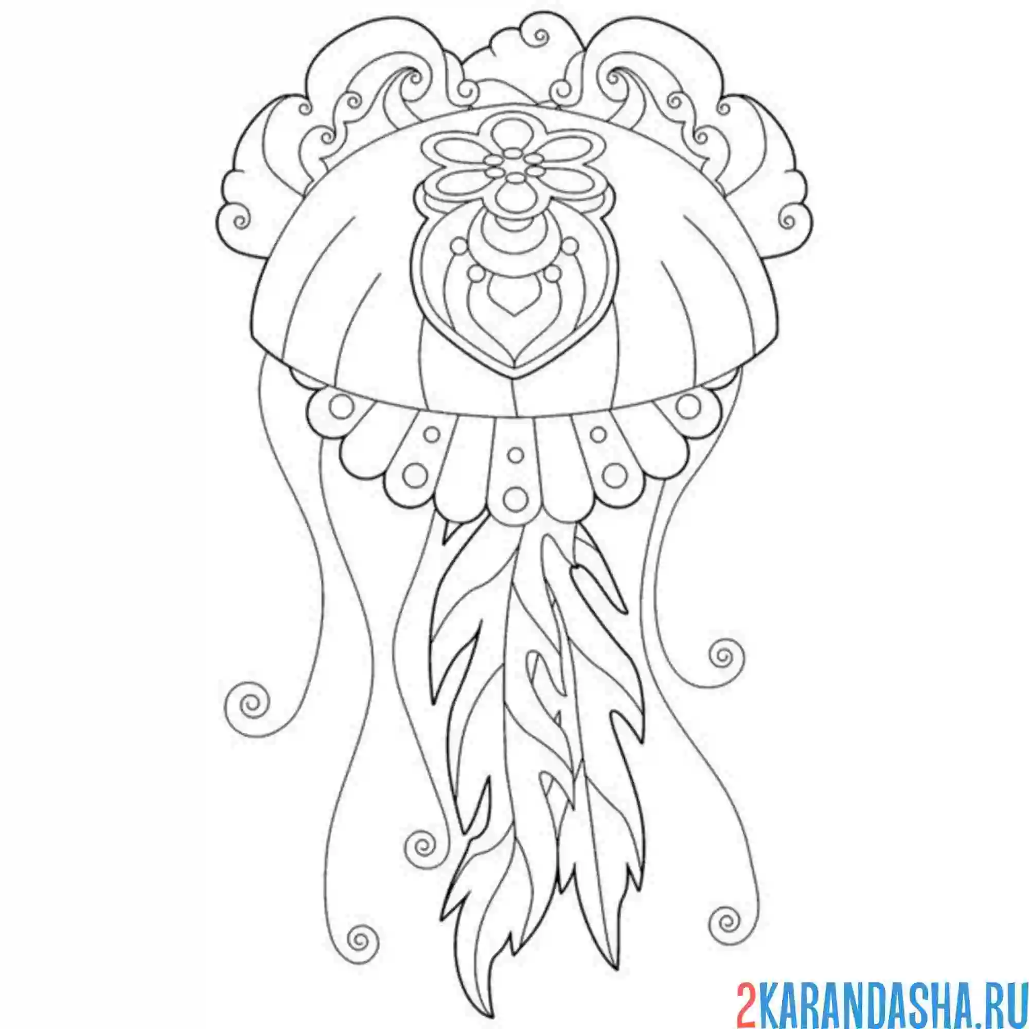 Раскраска узор медуза