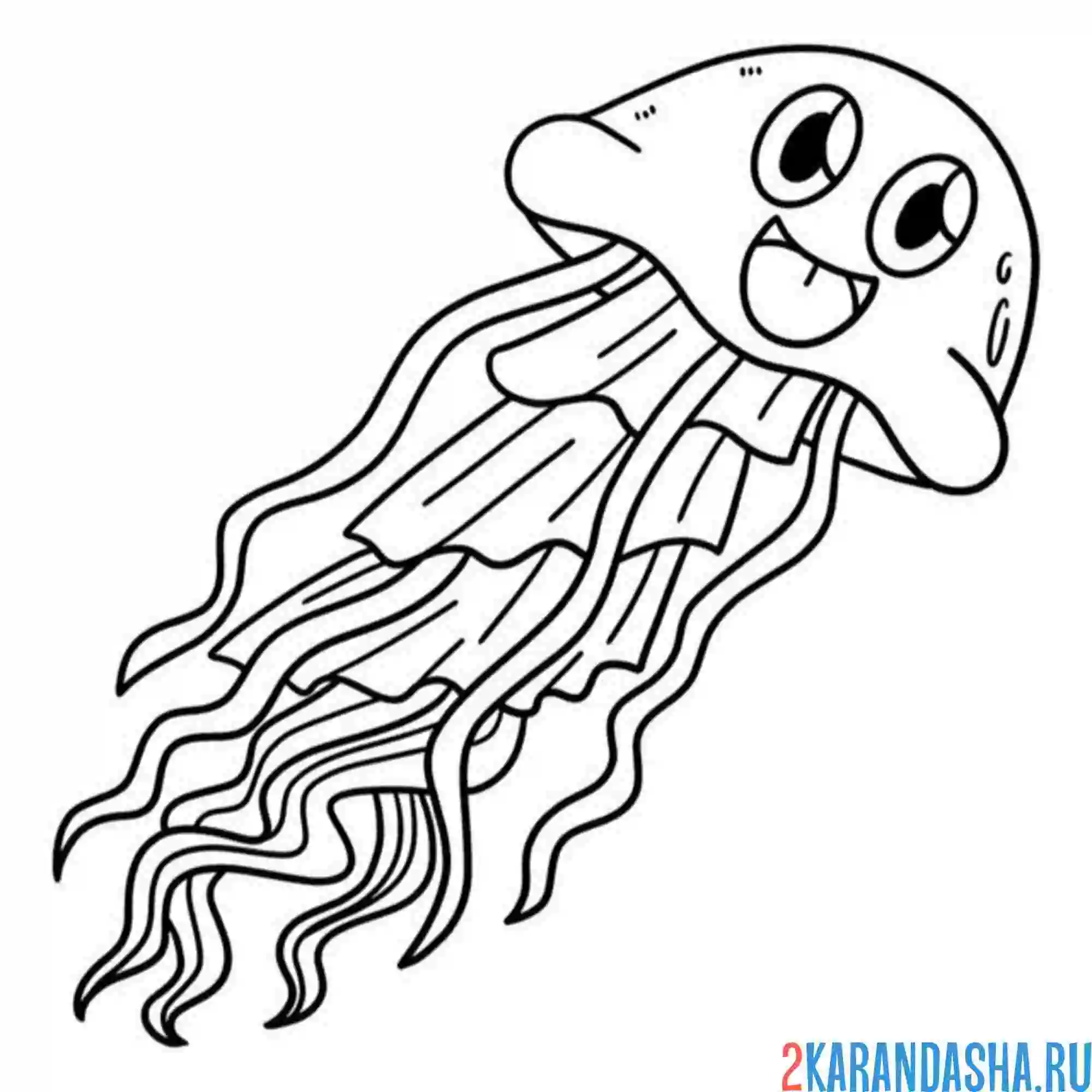 Раскраска медуза смеется