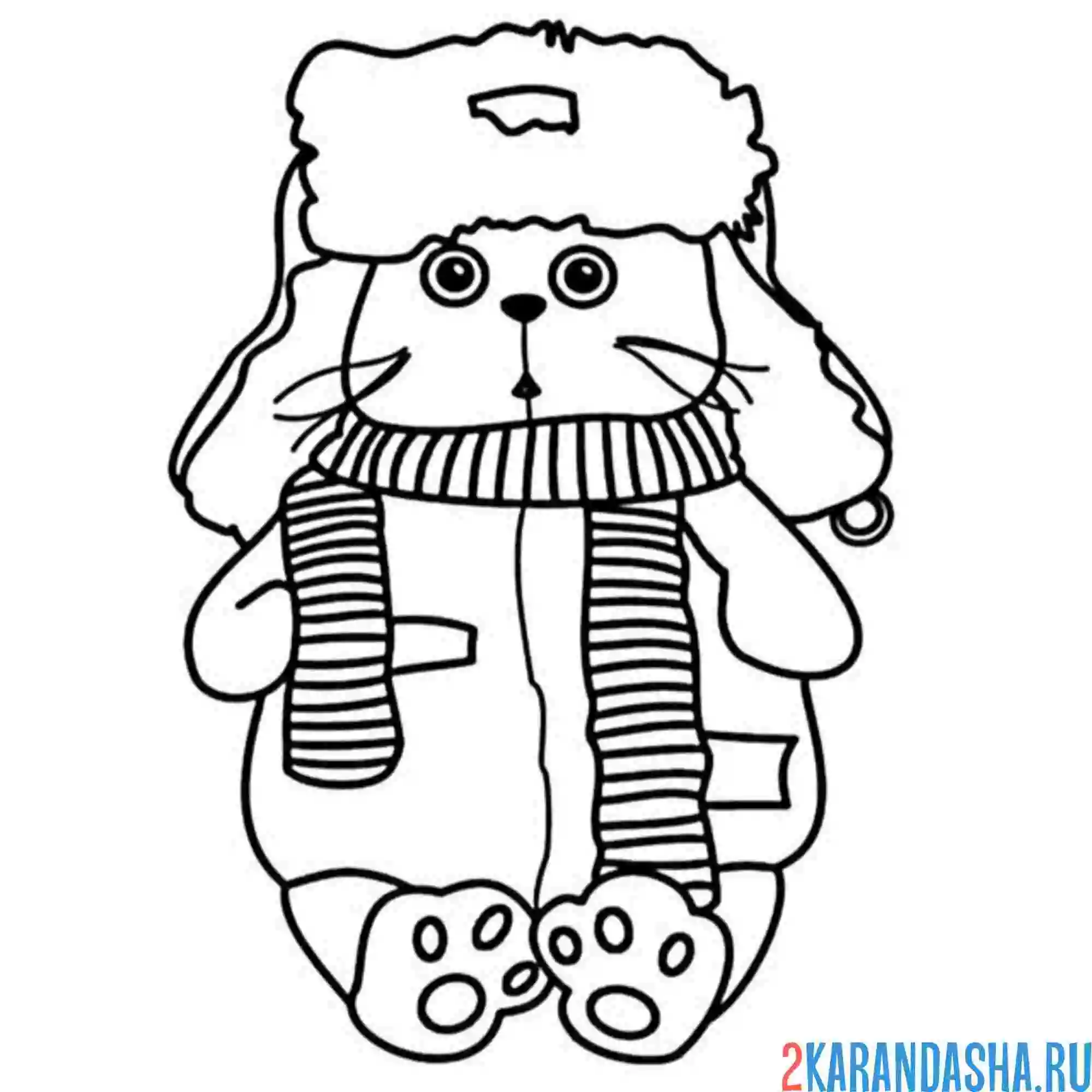 Раскраска басик в шапке