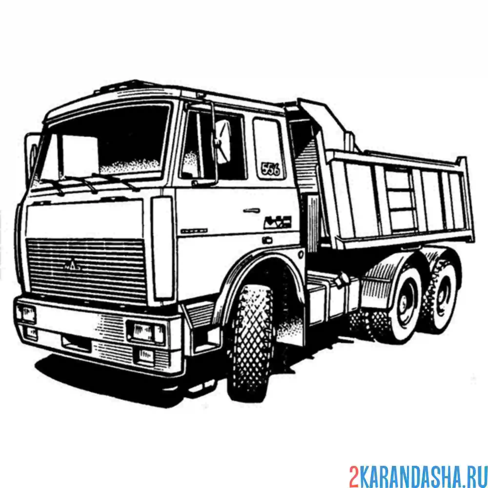 Раскраска камаз большой