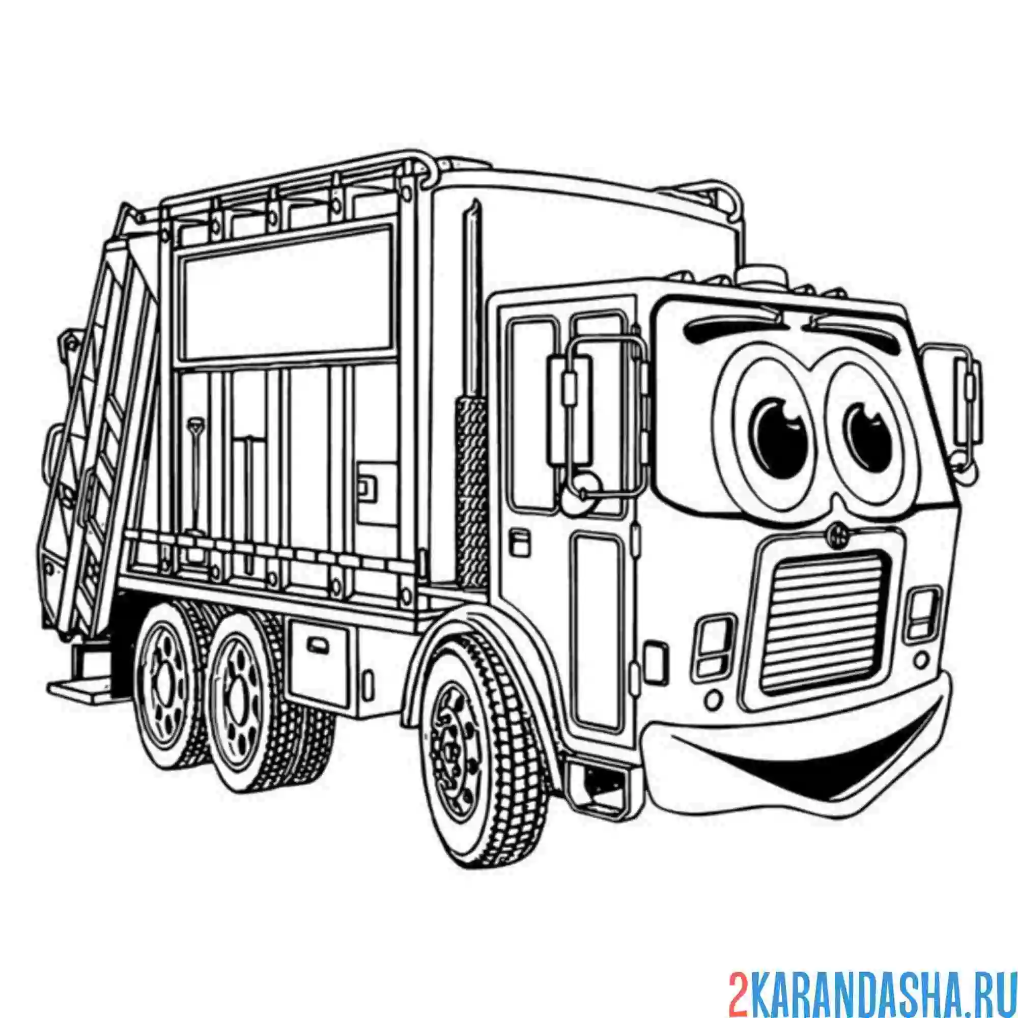 Раскраска рабочий камаз