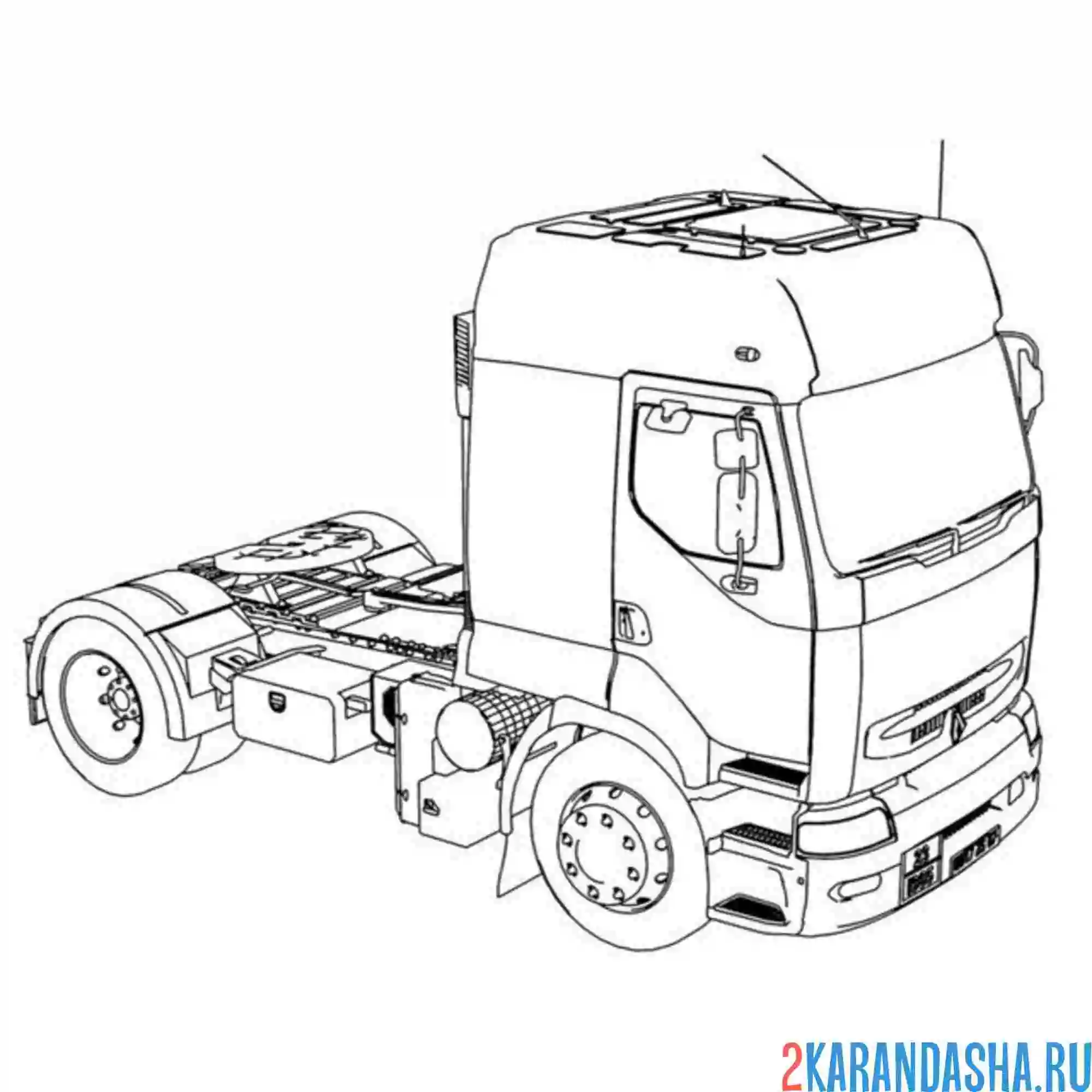 Раскраска рено грузовик без прицепа