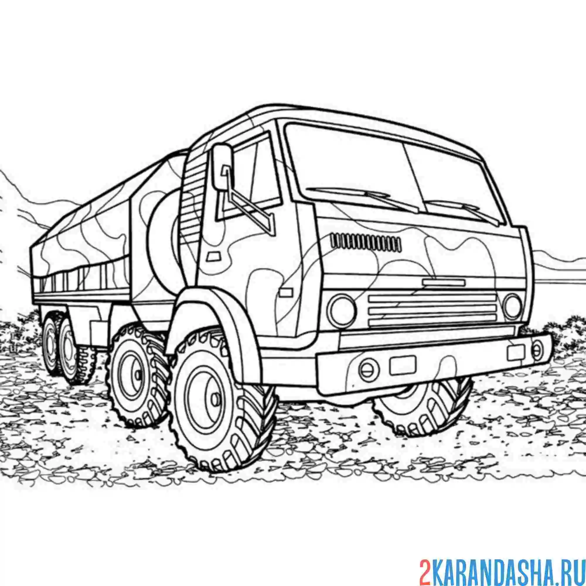 Раскраска камаз внедорожник