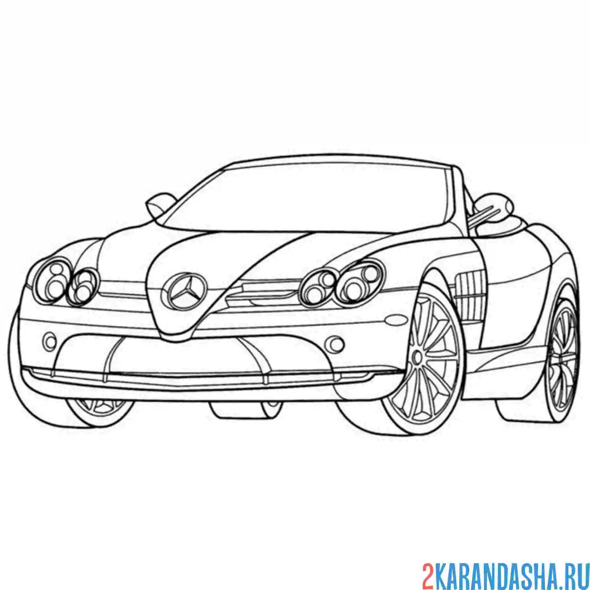 Раскраска мерседес slr 722s roadster