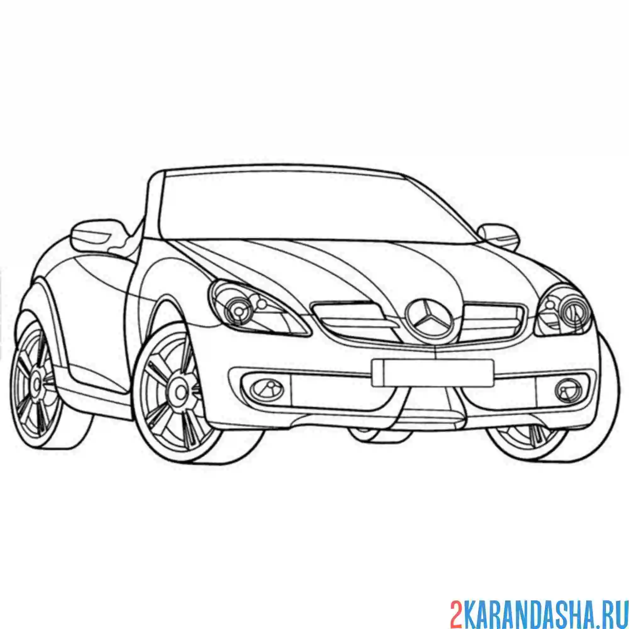 Раскраска мерседес slk 350