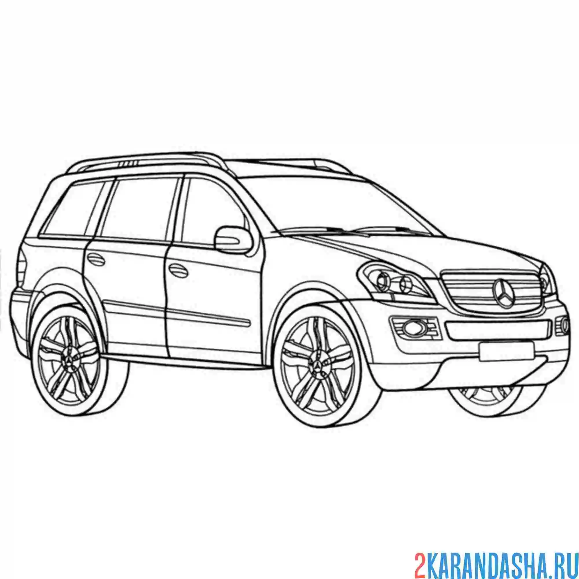 Раскраска mercedes gl 500