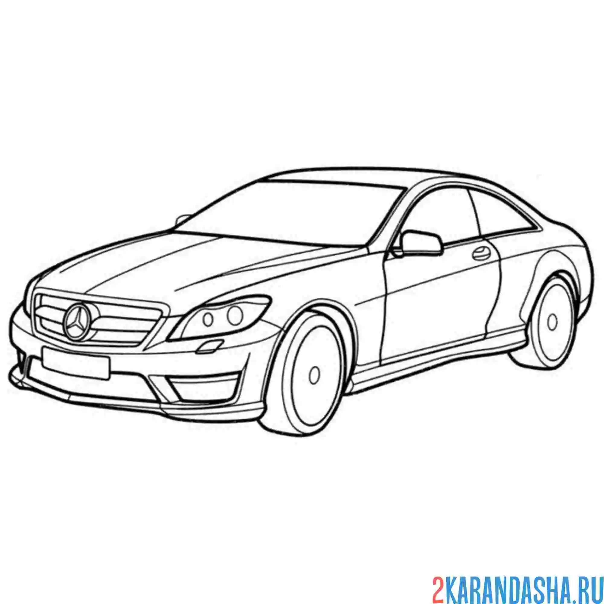 Раскраска популярный мерседес cl-class