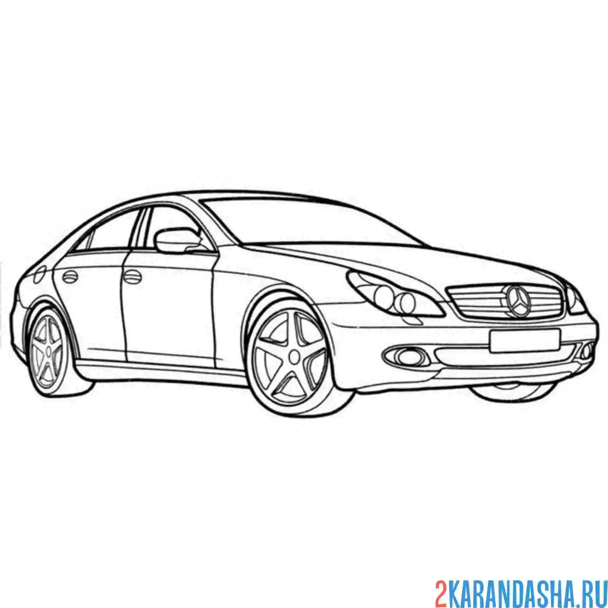 Раскраска немецкий мерседес cls-class