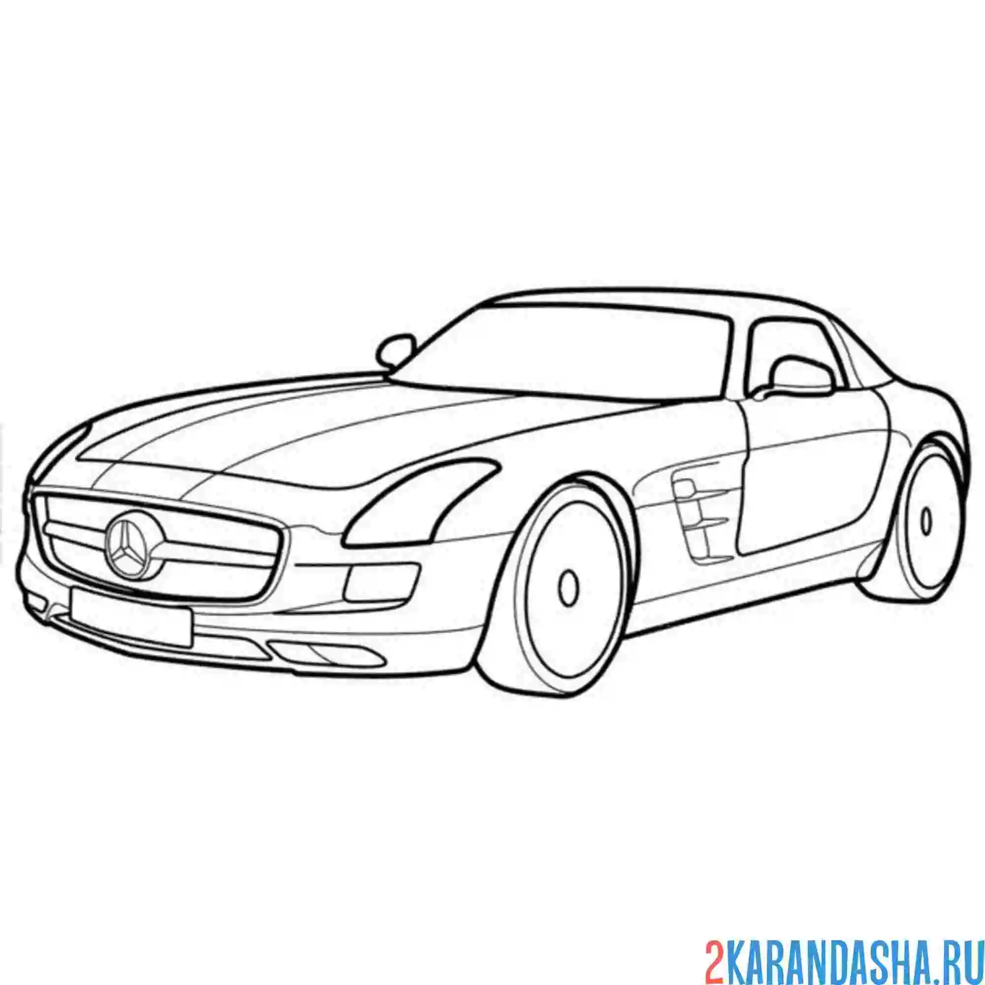 Раскраска мерседес sls amg