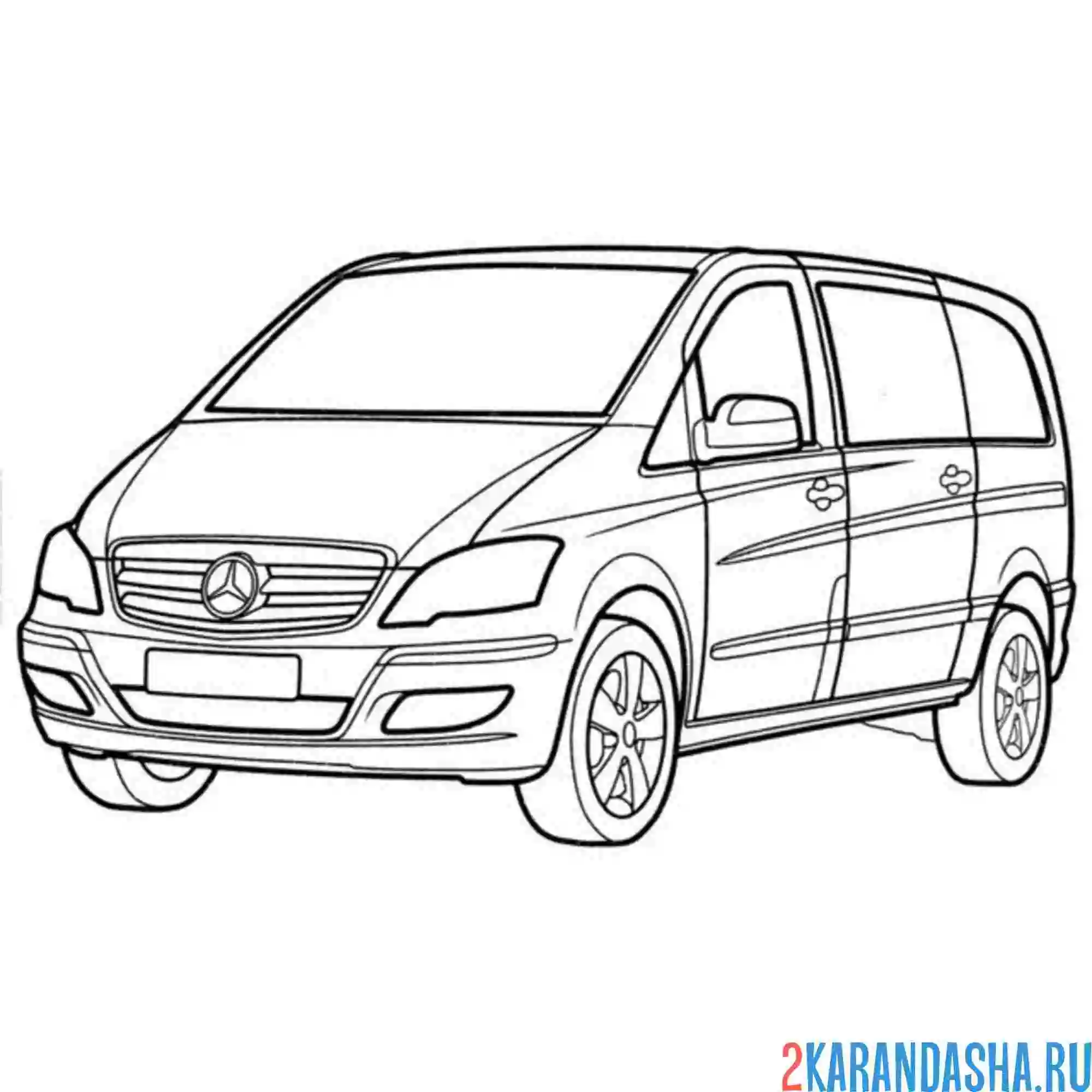 Раскраска мерседес viano