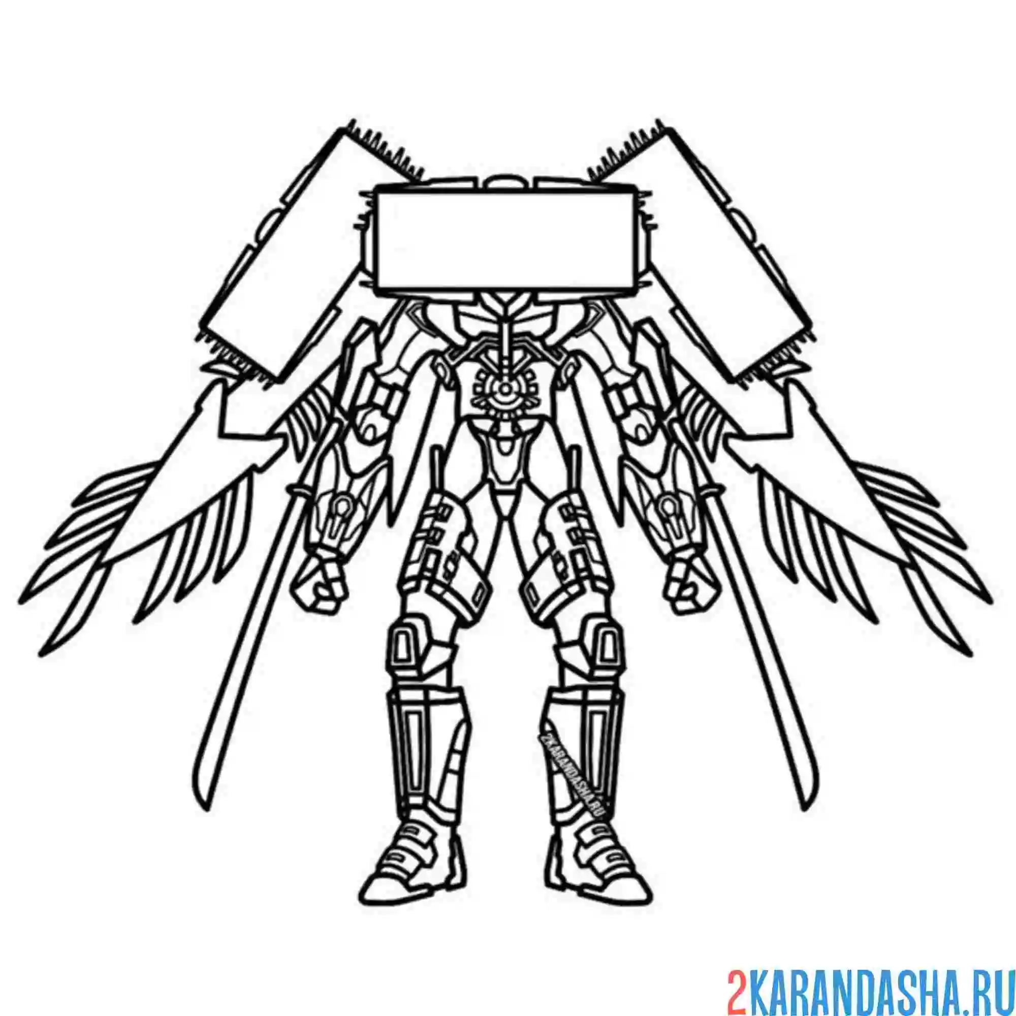 Раскраска титан компьютер мен