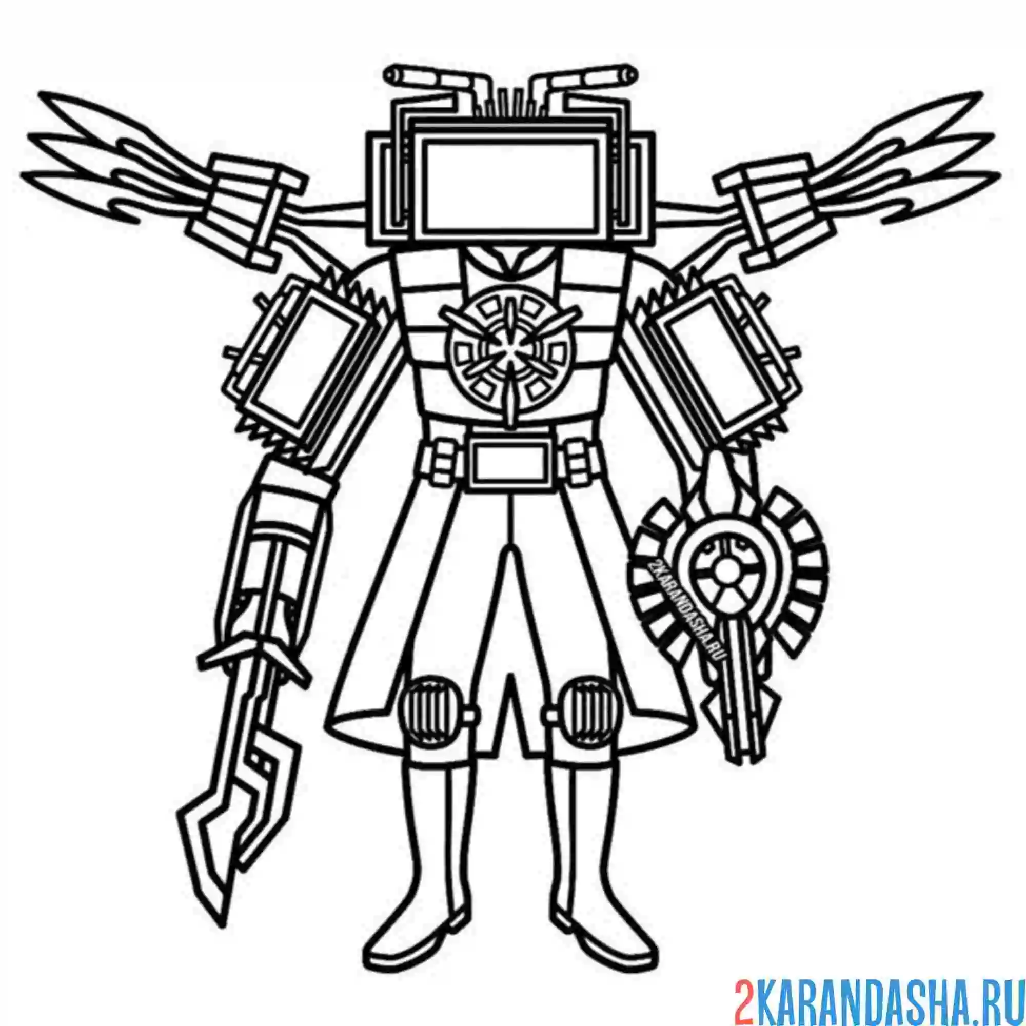 Раскраска новый титан тв мен