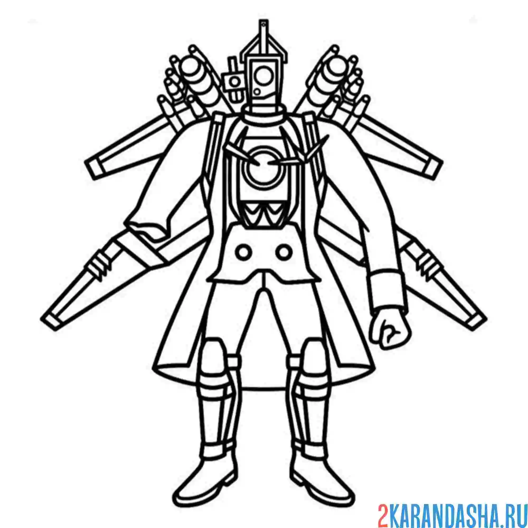 Раскраска new injured titan cameraman