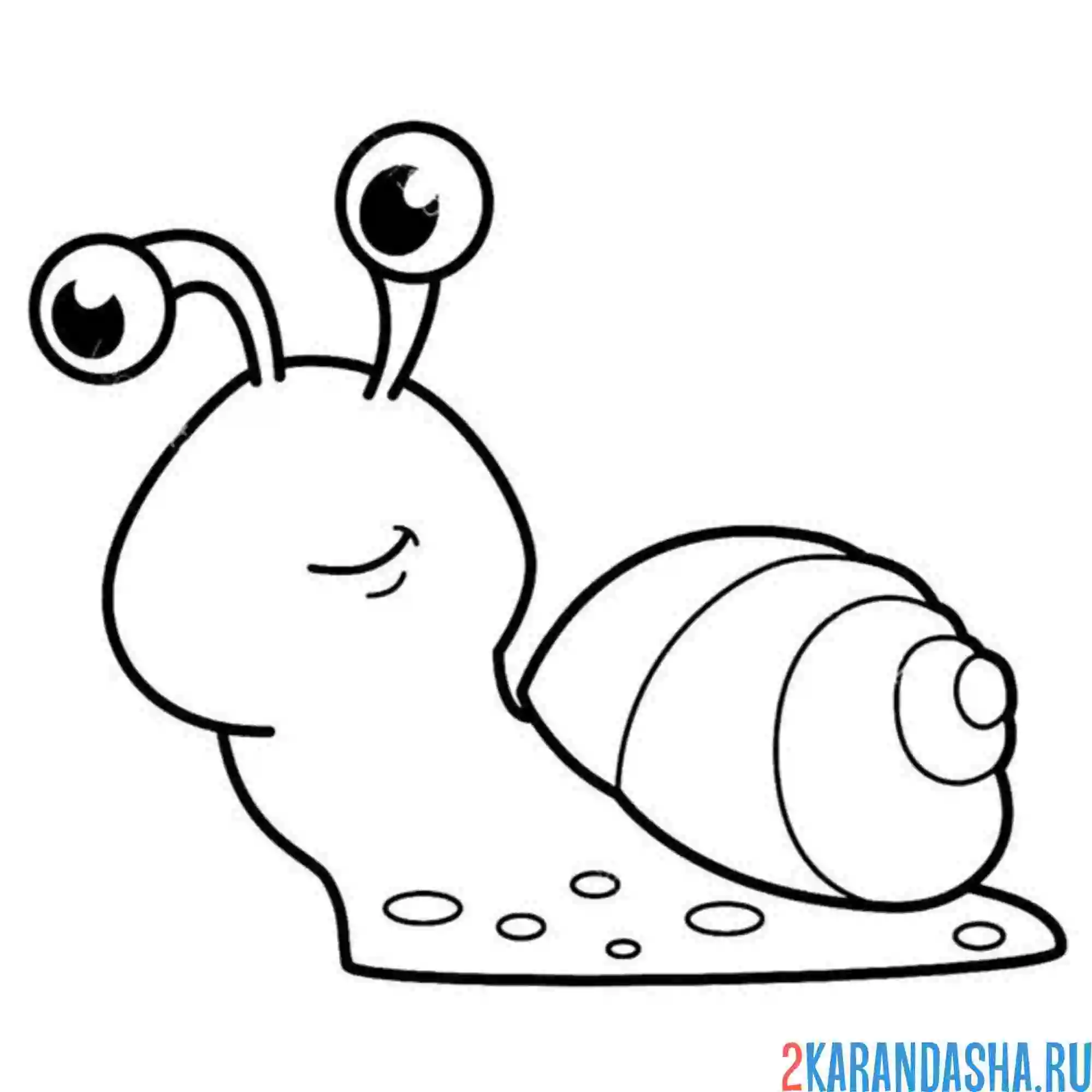 Раскраска забавная улитка