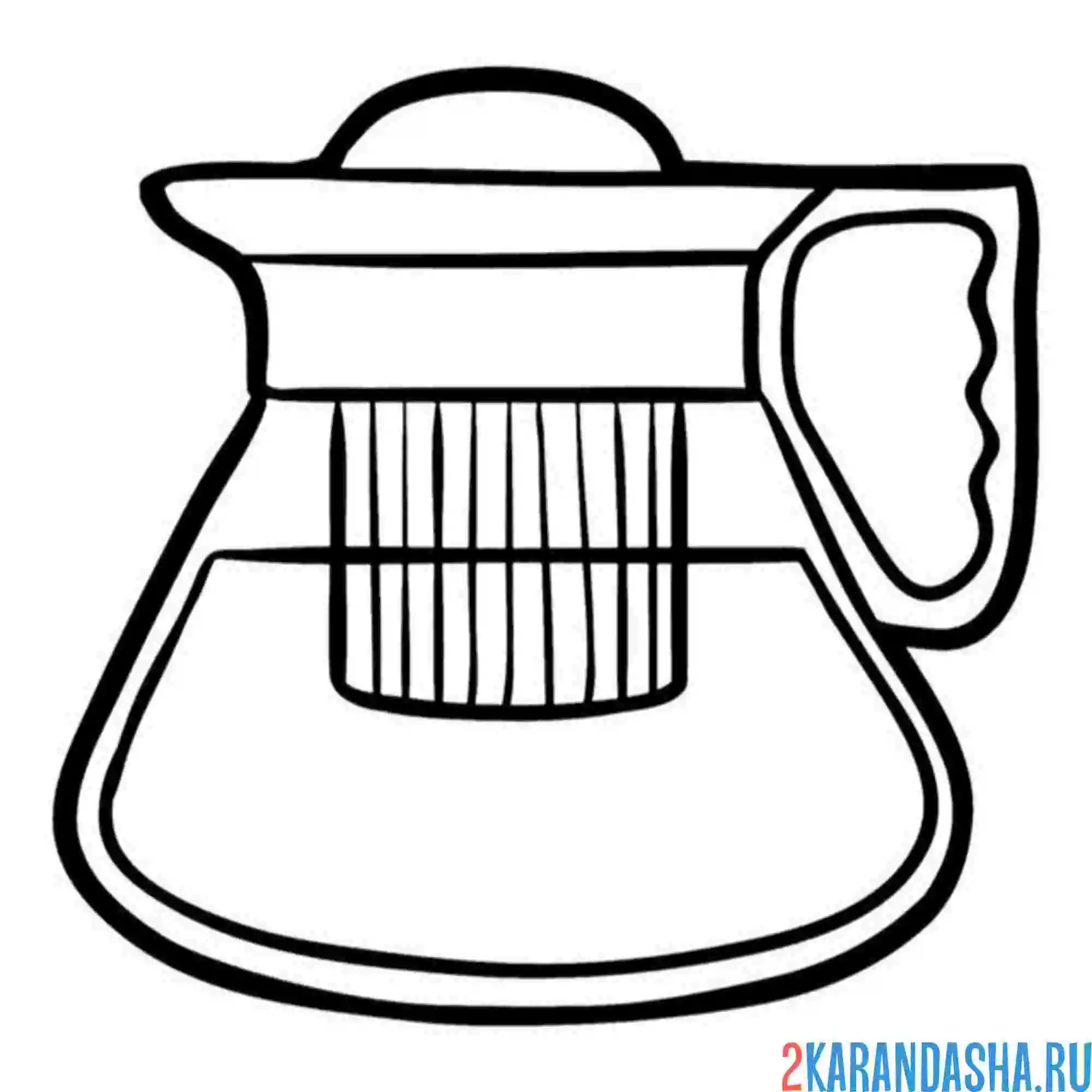 Раскраска заварочный чайник стеклянный